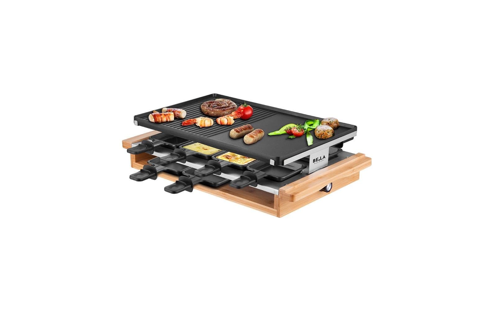   Raclette »Berger Lanz Bamboo 8 Personen« 8 cuis Raclettepfännchen 1.200 W Gril à raclette compact pour soirées conviviales