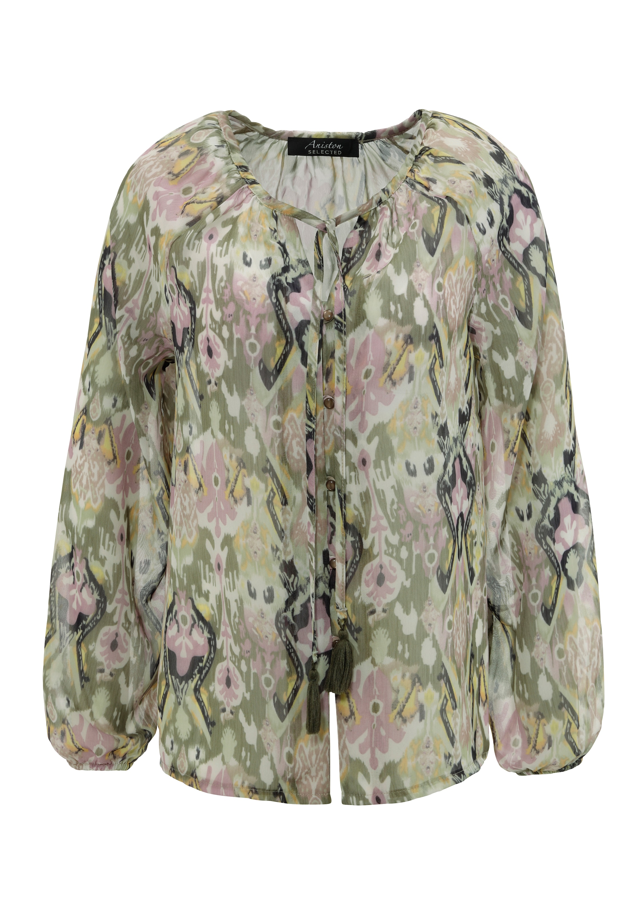 Aniston SELECTED Chiffonbluse, aus transparentem Chiffon