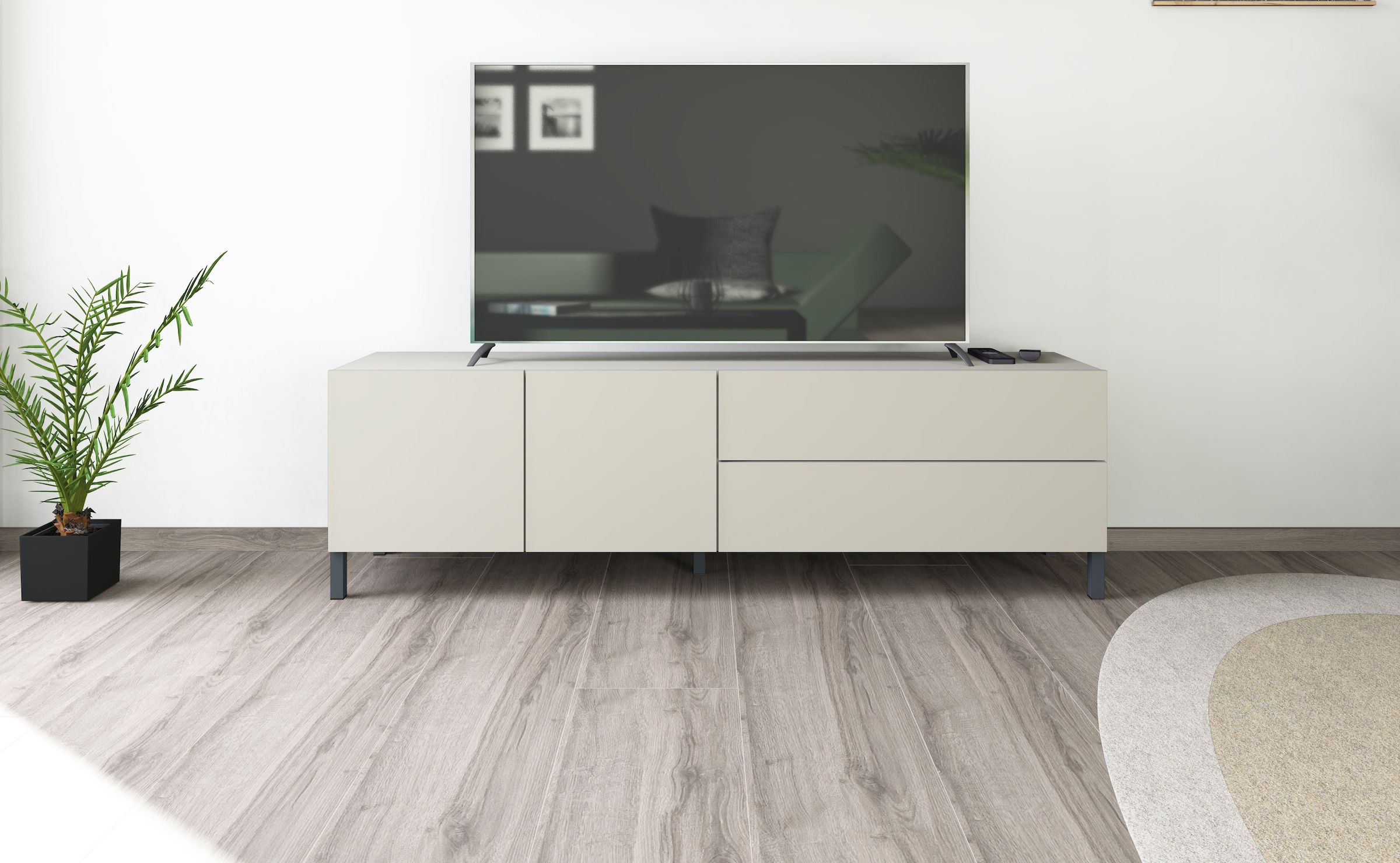 borchardt Möbel Table basse Metallfüsse, grifflose Optik