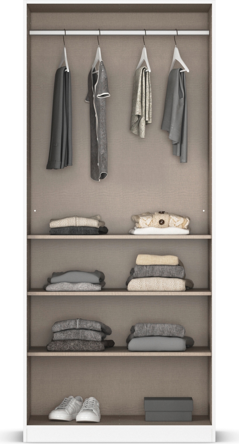 GOODproduct Armoire à portes battantes »Kleiderschrank Kleiderschränke Schrank Garderobe AGORDO mit Glasfront« en deux couleurs de poignées, largeurs 91-405 cm,  aménagement intérieur réfléchi, en 8 largeurs et 2 hauteurs MADE IN GERMANY