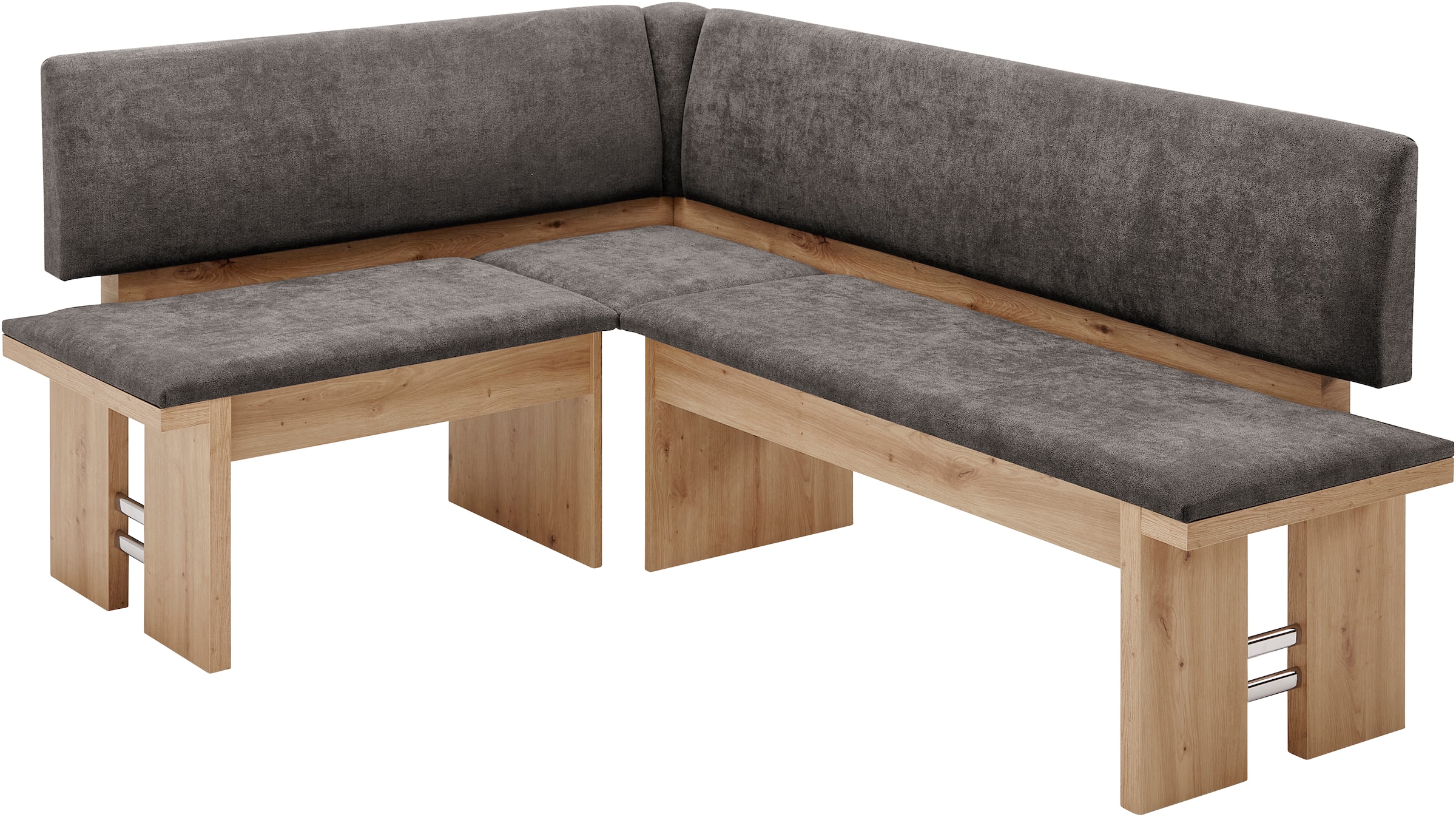 massivline&more Ensemble de bancs d'angle »Enns, Eckbank mit Tisch und Stühlen, Sitzecke, Eckbank Garnitur« 4 cuis tlg. réglable