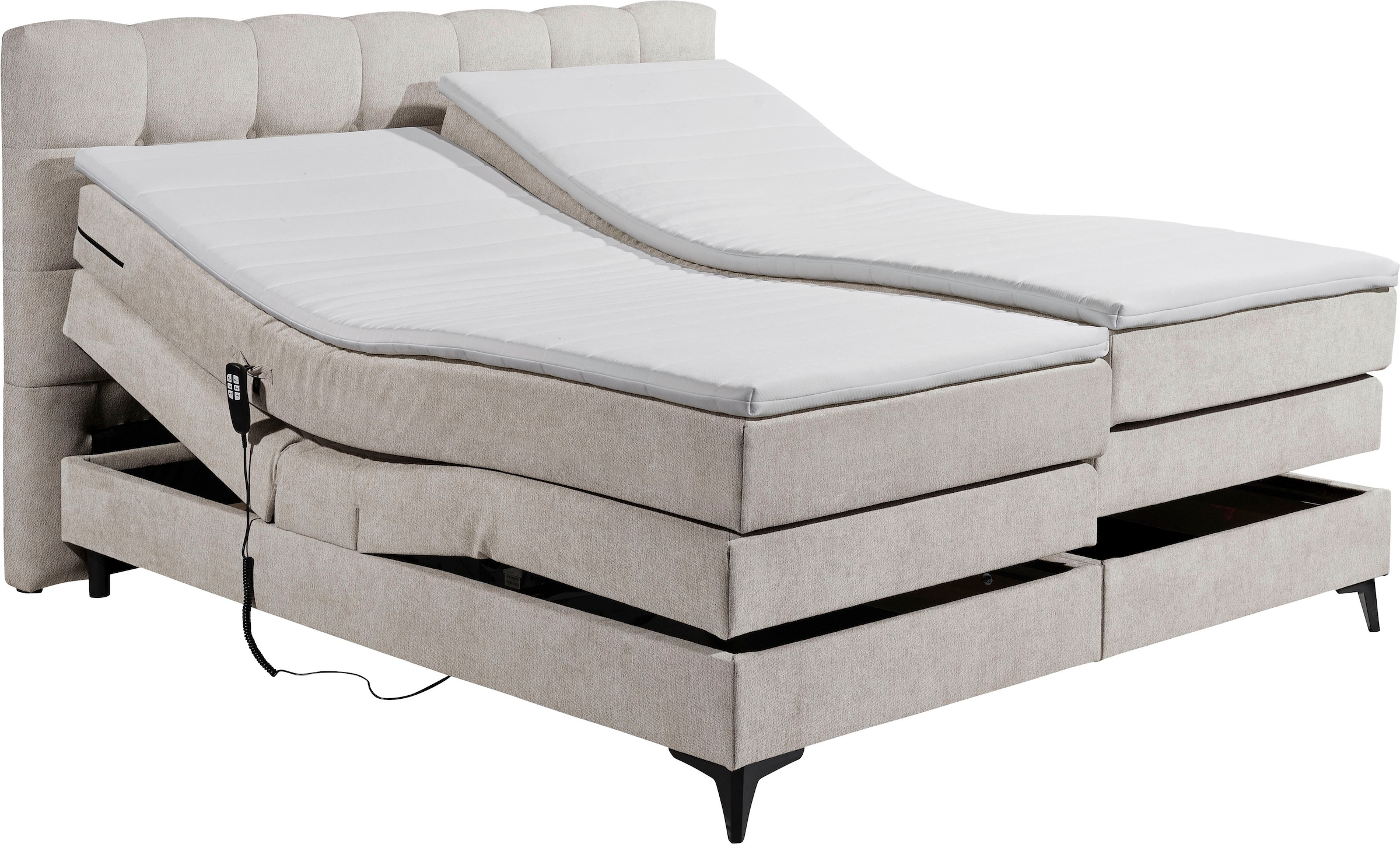 ED EXCITING DESIGN Lit boxspring »Atlas 180x200cm, elektrisch verstellbar« incl. surmatelas, matelas à 7 zones, réglable électriquement