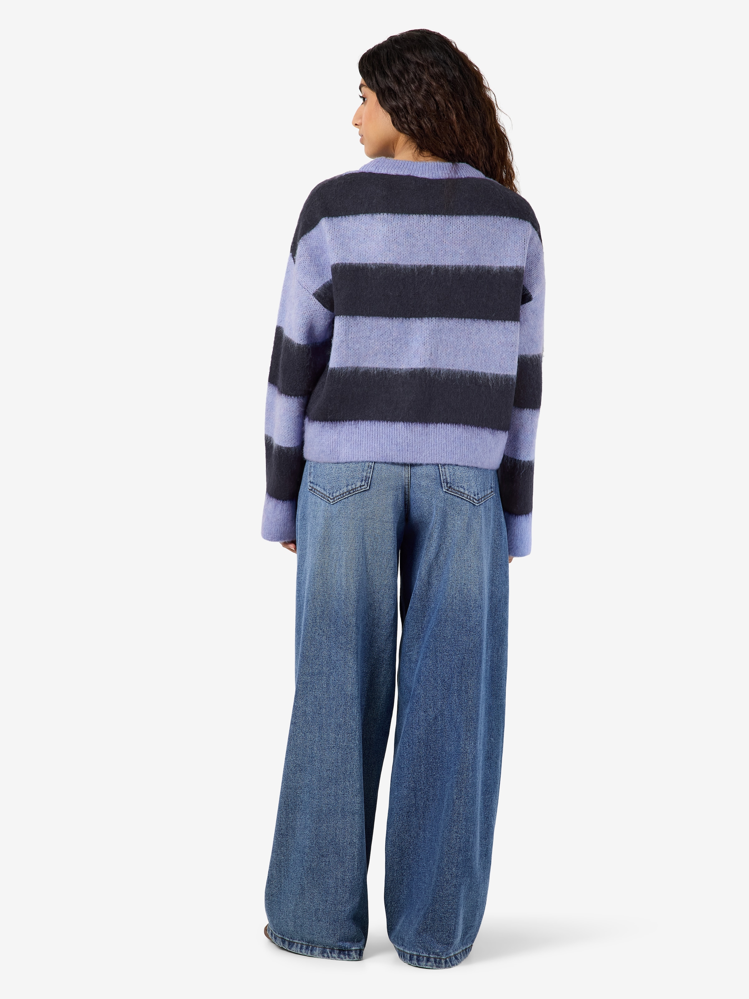 Noisy may Pull en tricot »NMSOFF L/S O-NECK KNIT NOOS« mélange de matériaux, coupe régulière
