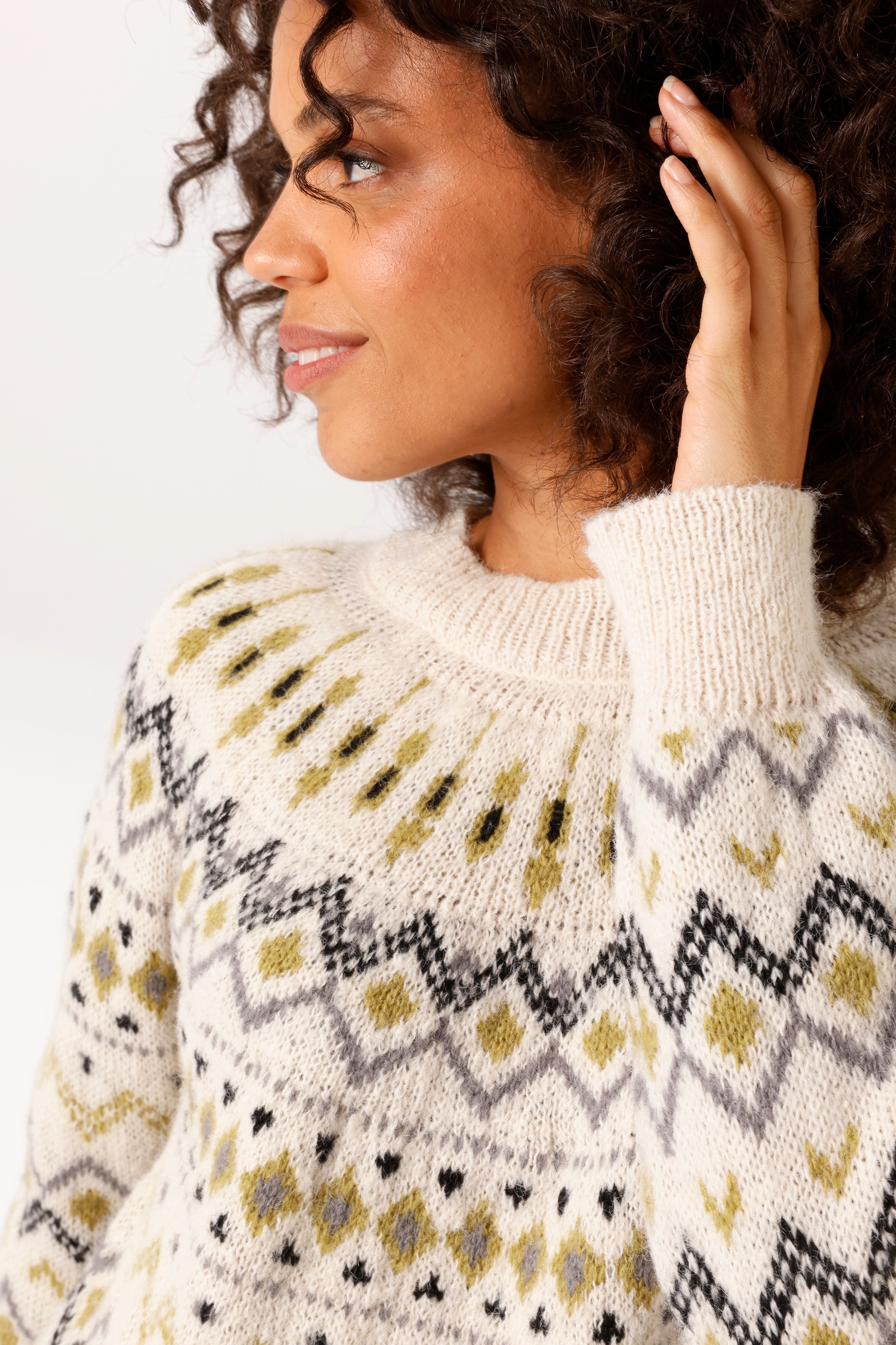 Aniston CASUAL Pull en tricot avec motif norvégien tendance - NOUVELLE COLLECTION