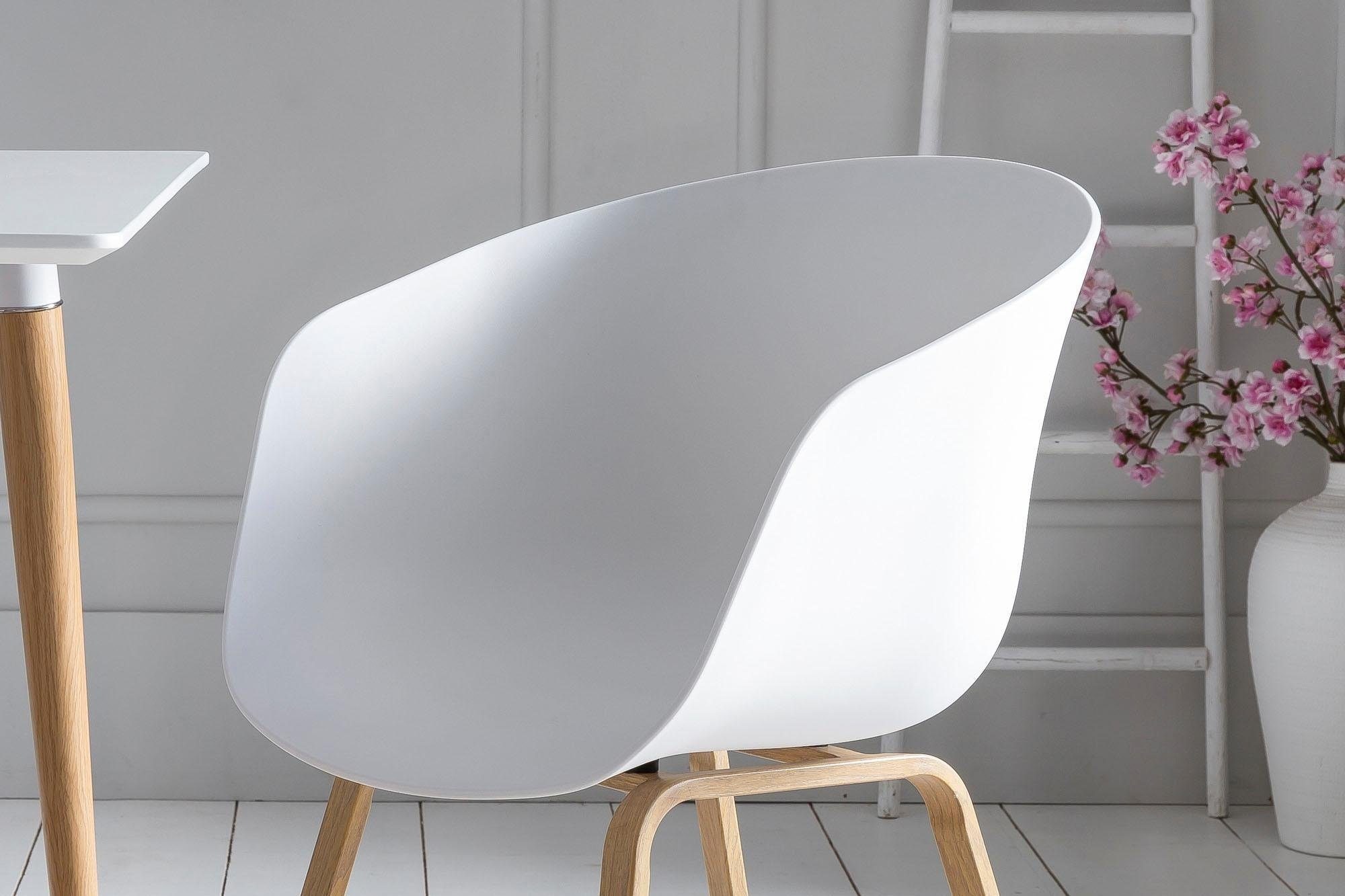 SalesFever Schalenstuhl, (Set), 2 St., Metallbeine in Holzoptik