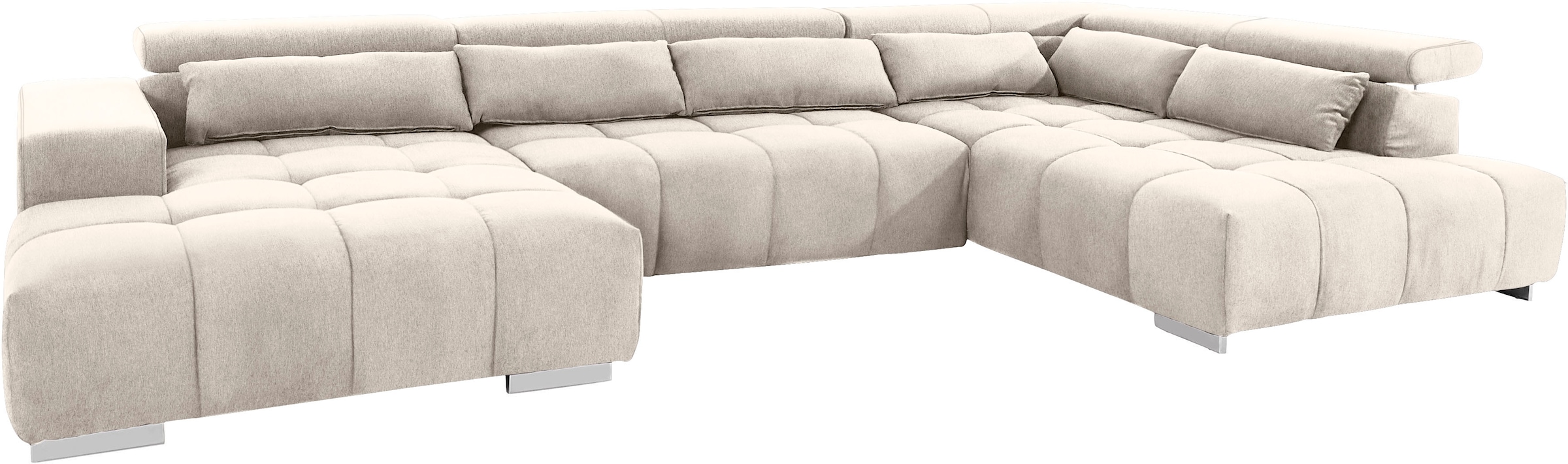 COTTA Wohnlandschaft »Orion U-Form«, mit Kopfteilverstellung & 6 Nierenkissen