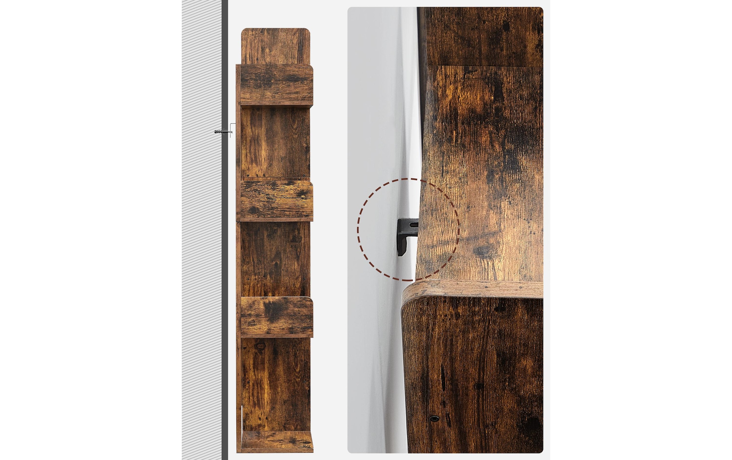 VASAGLE Regal »86 x 25 x 140 cm Braun«