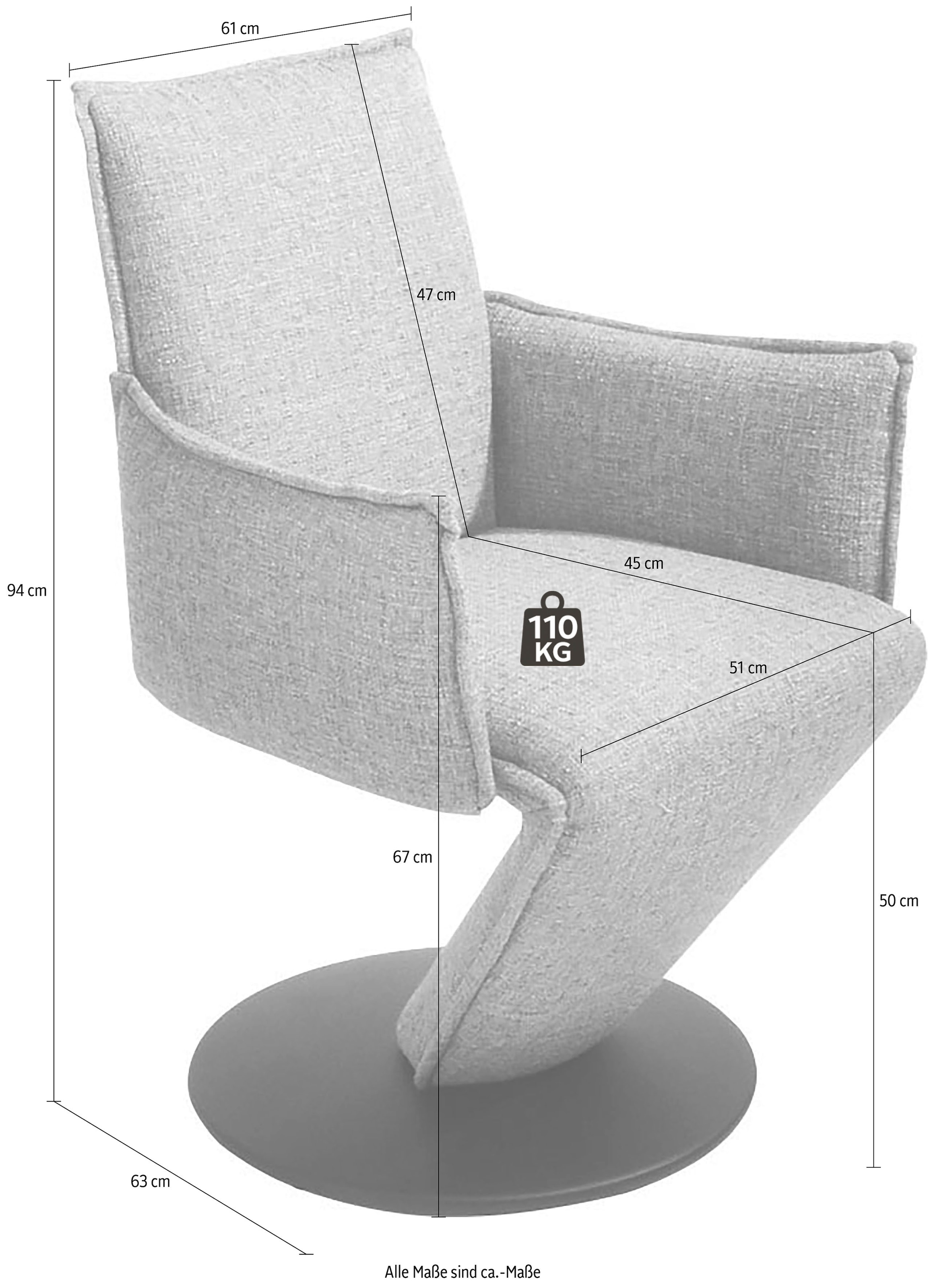 »Drive«, CLOUD, in Wohnen K+W federnder Leder Sessel Sitzschale, Drehteller Komfort schwarz mit kaufen Struktur & Drehstuhl Metall