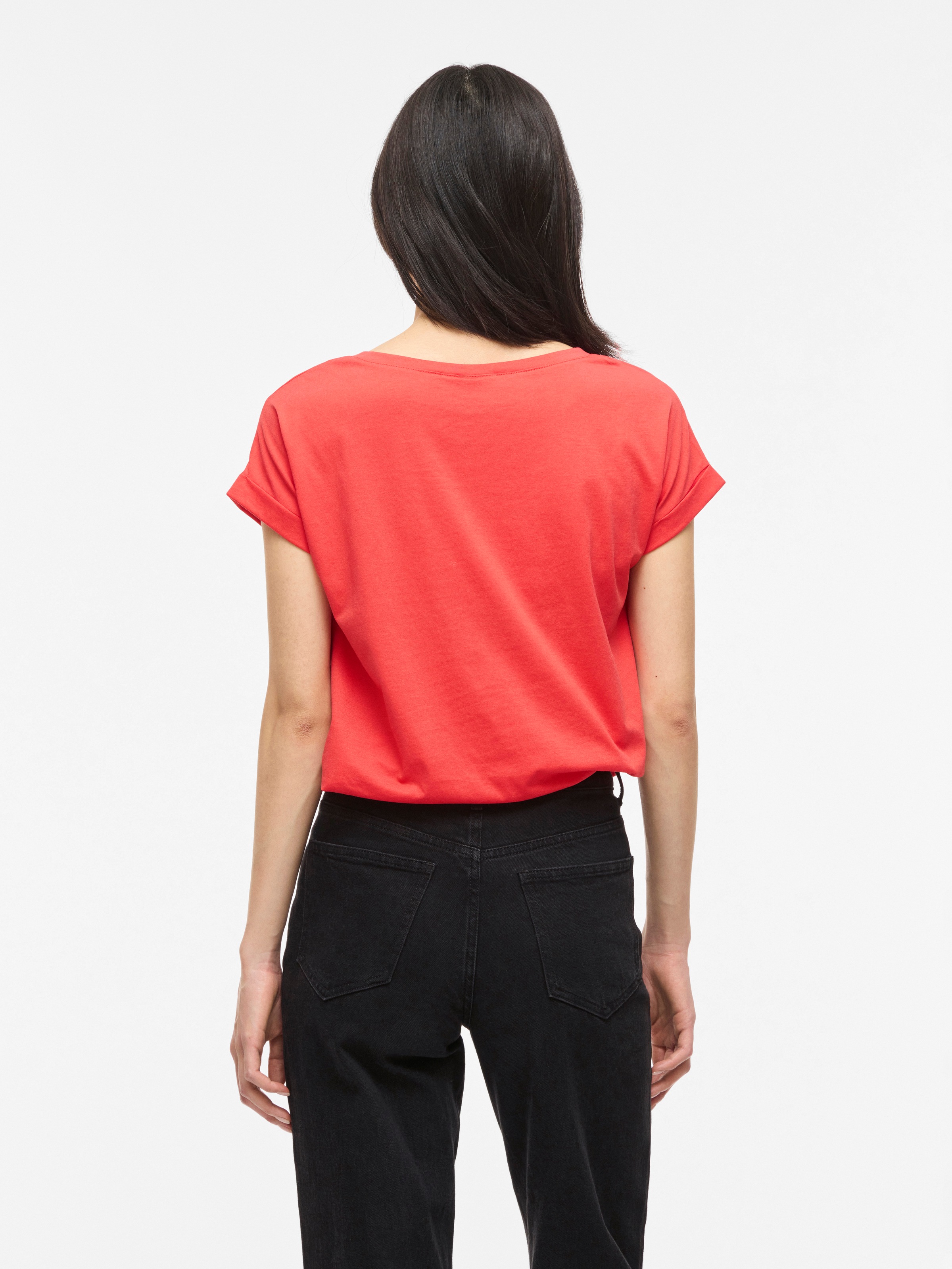 Vila Shirt à col rond »VIDREAMERS NEW PURE T-SHIRT/SU-NOOS« mélange coton, coupe régulière