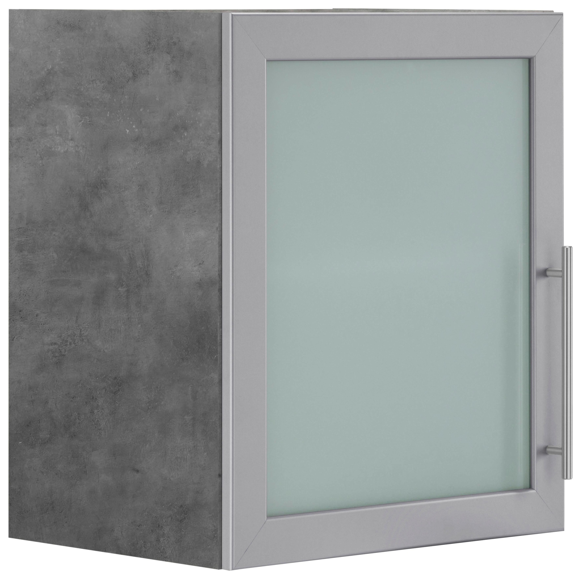 Image of wiho Küchen Glashängeschrank »Cali«, mit alufarbener Glasrahmentür bei Ackermann Versand Schweiz