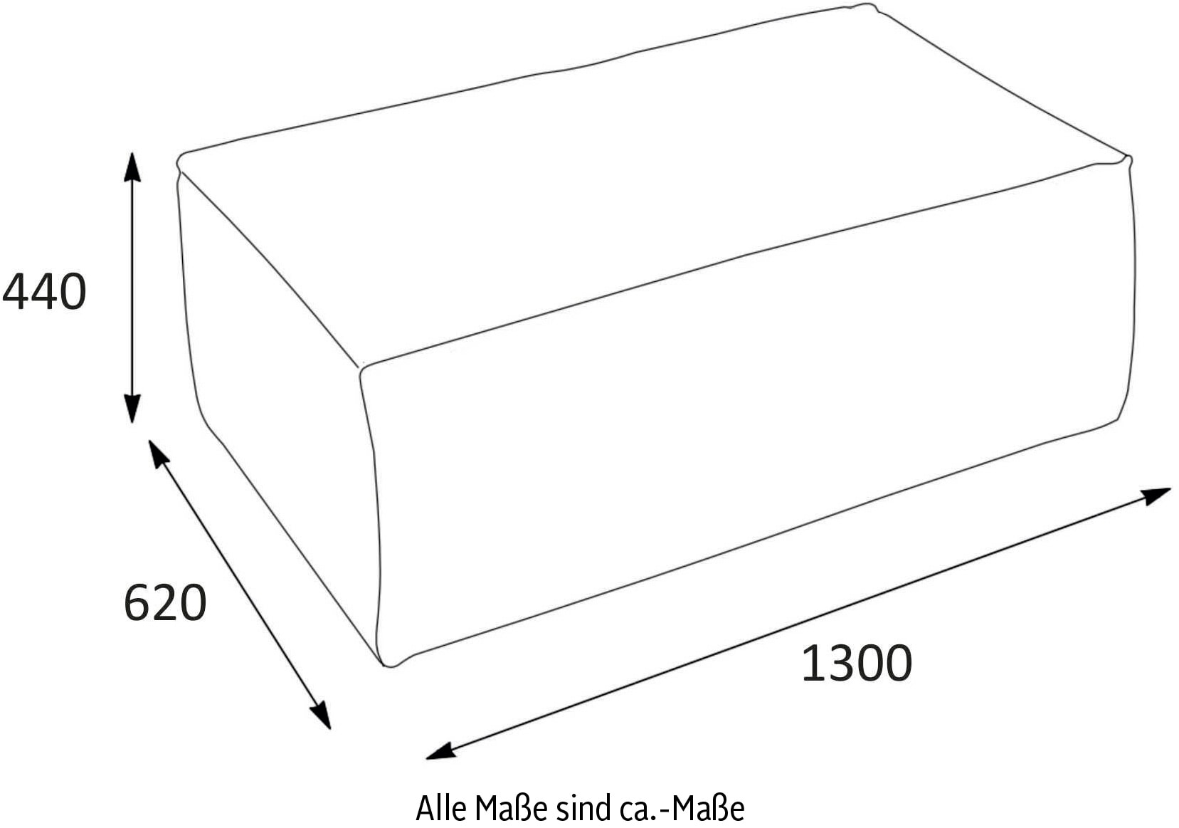 LeGer Home by Lena Gercke Hocker »PIARA, Polsterhocker mit Kedernaht in Cord oder Leinenoptik«, zur Serie PIARA, rechteckig, schwarze Füsse, bequemer Sitzkomfort