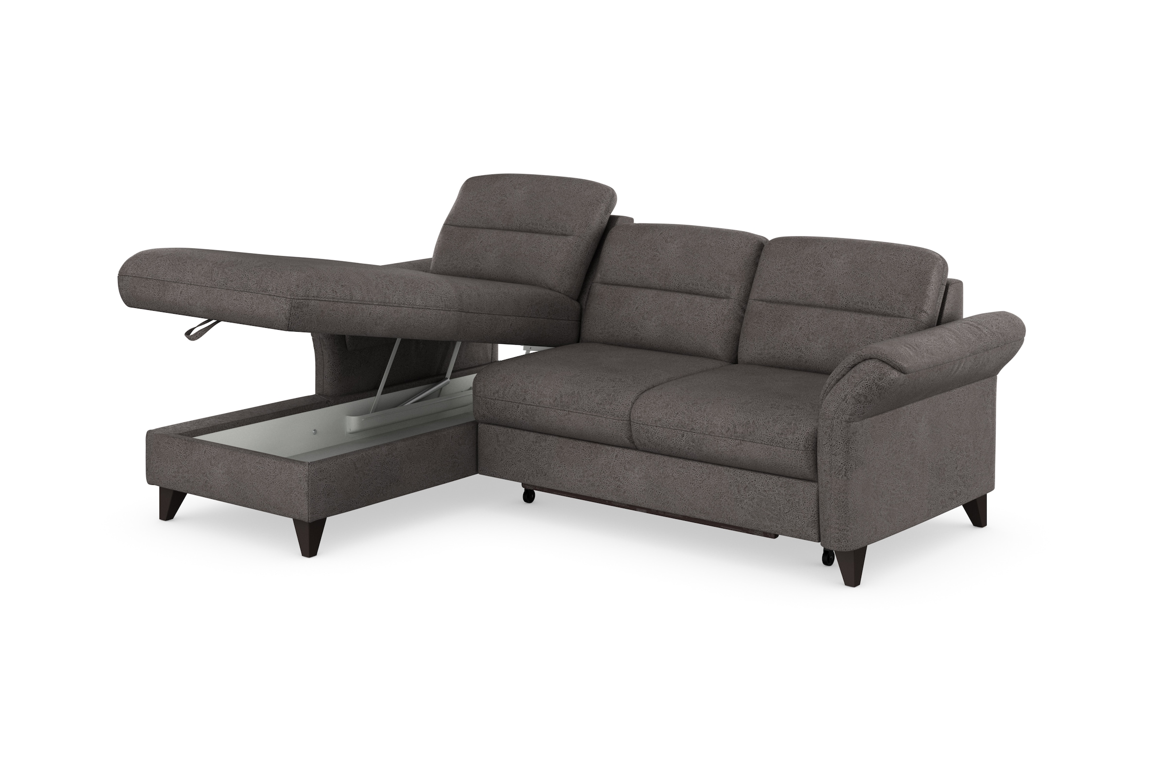 sit&more Ecksofa »Mellum L-Form«, Federkern, wahlweise mit Bettfunktion, Bettkasten und Armteilfunktion
