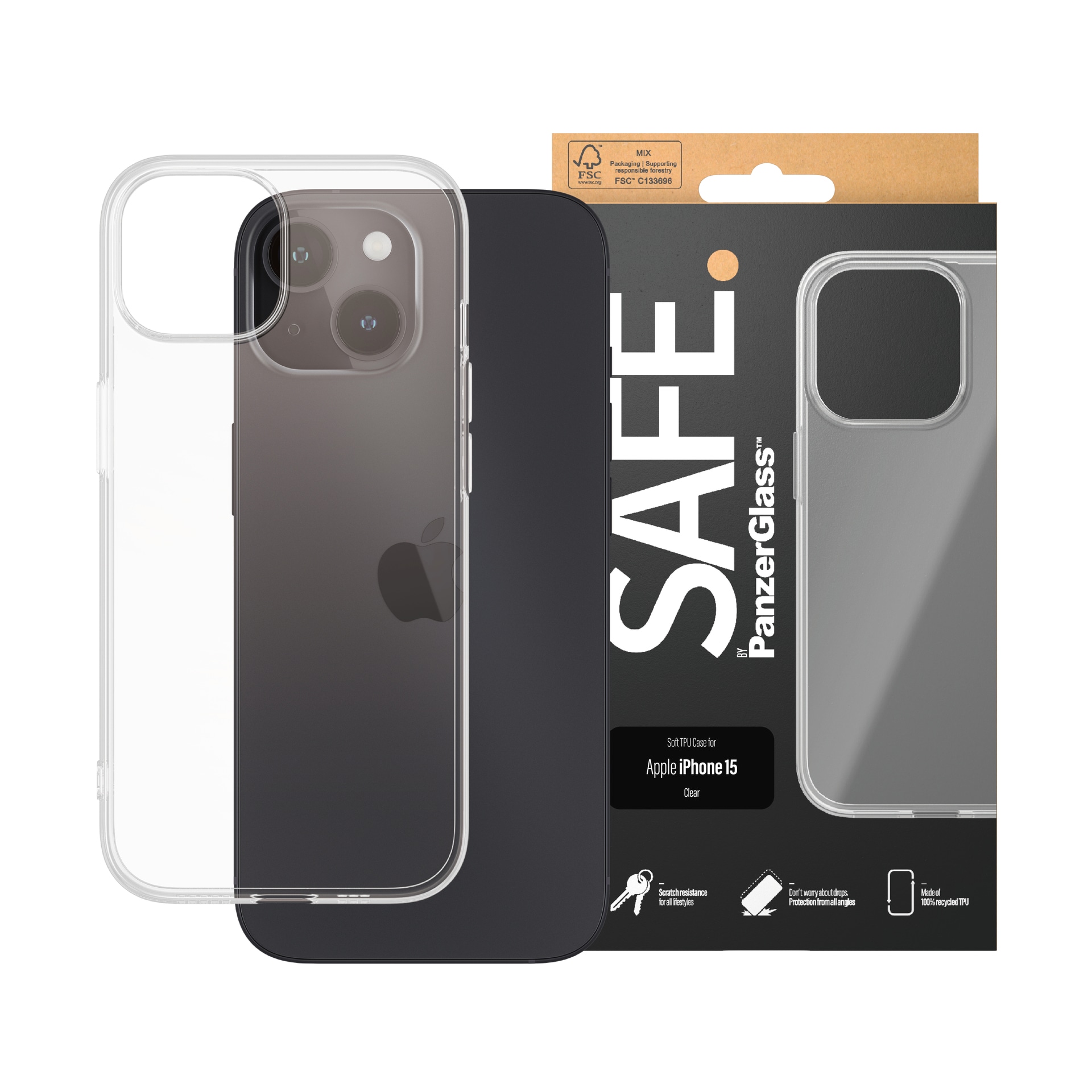 SAFE by PanzerGlass Couverture arrière »TPU Case für iPhone 15«