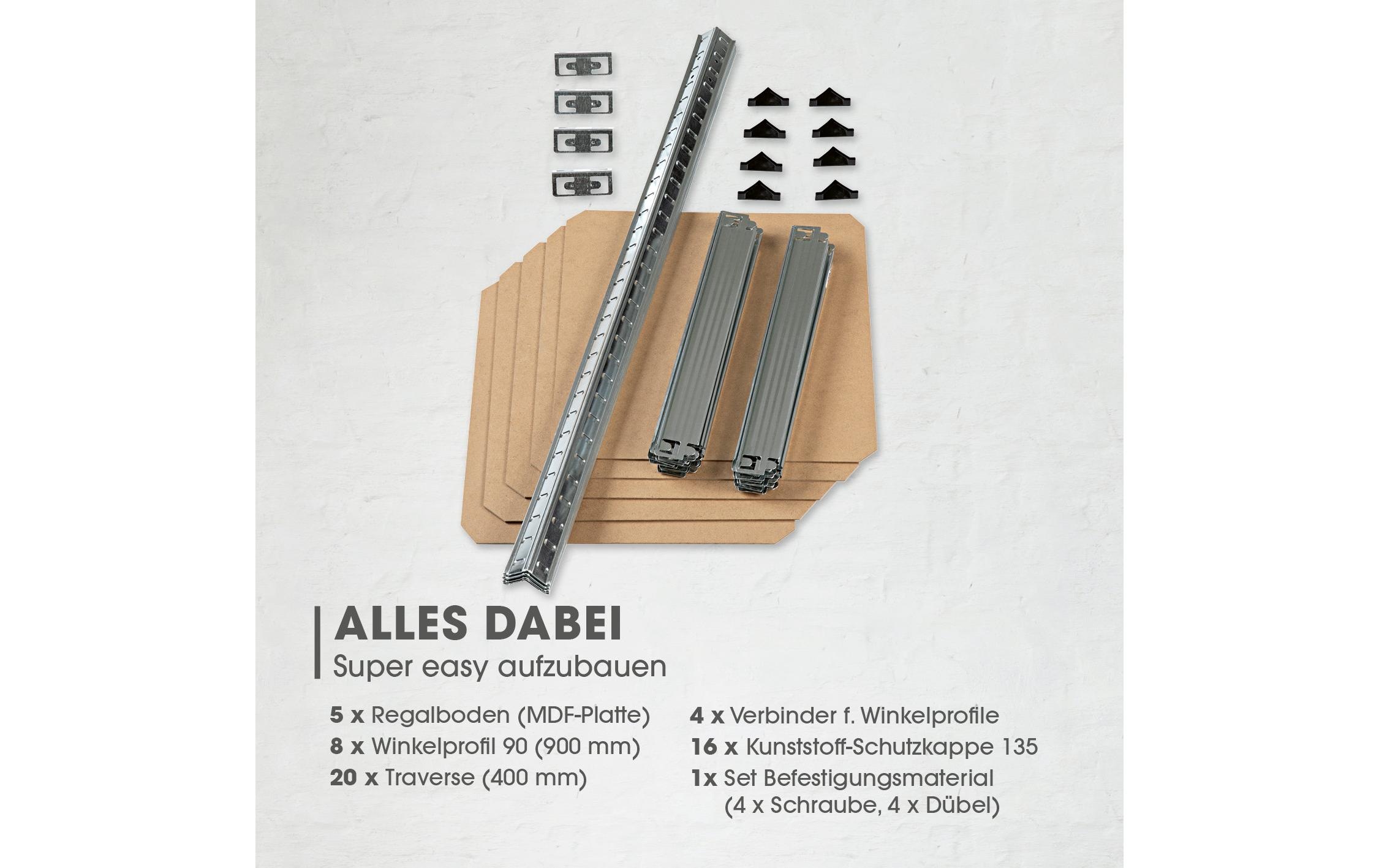 EASYmaxx Schwerlastregal »180 x 40 x 40 cm«