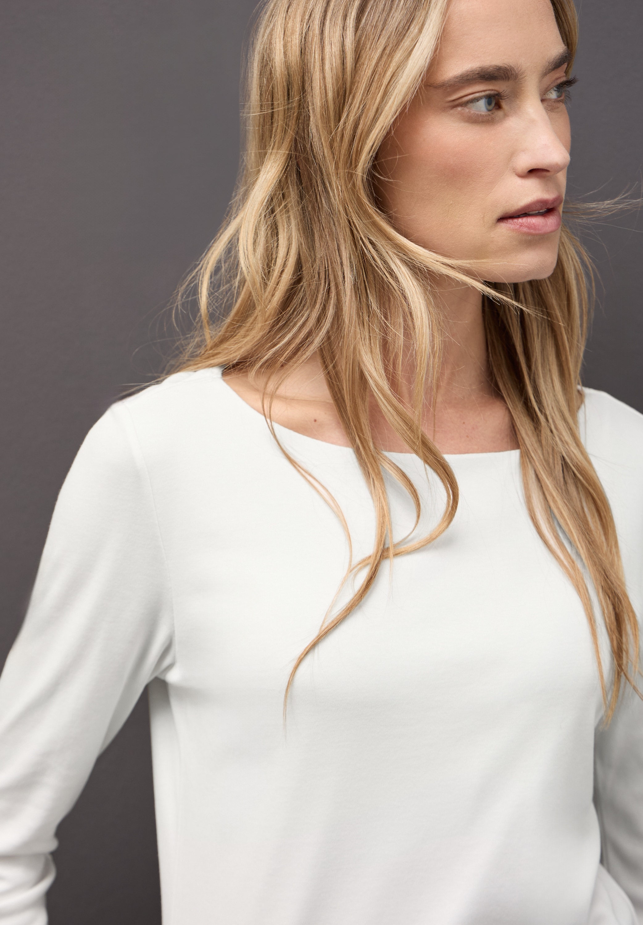 STREET ONE Langarmshirt »Style Lanea« mit U-Boot Ausschnitt