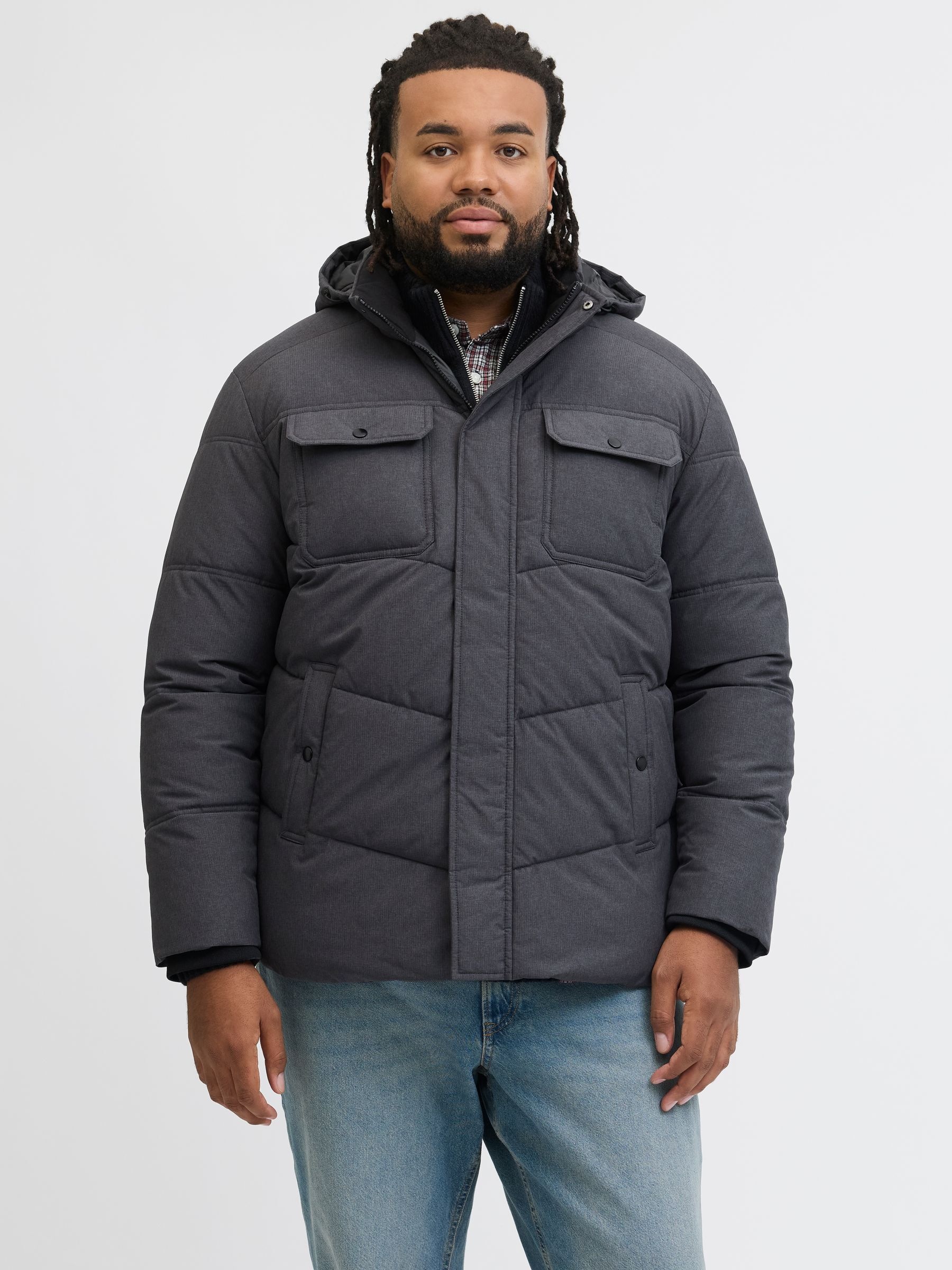 Image of Jack & Jones PlusSize Steppjacke "JJMORGAN PUFFER JACKET PLS" mit Kapuze