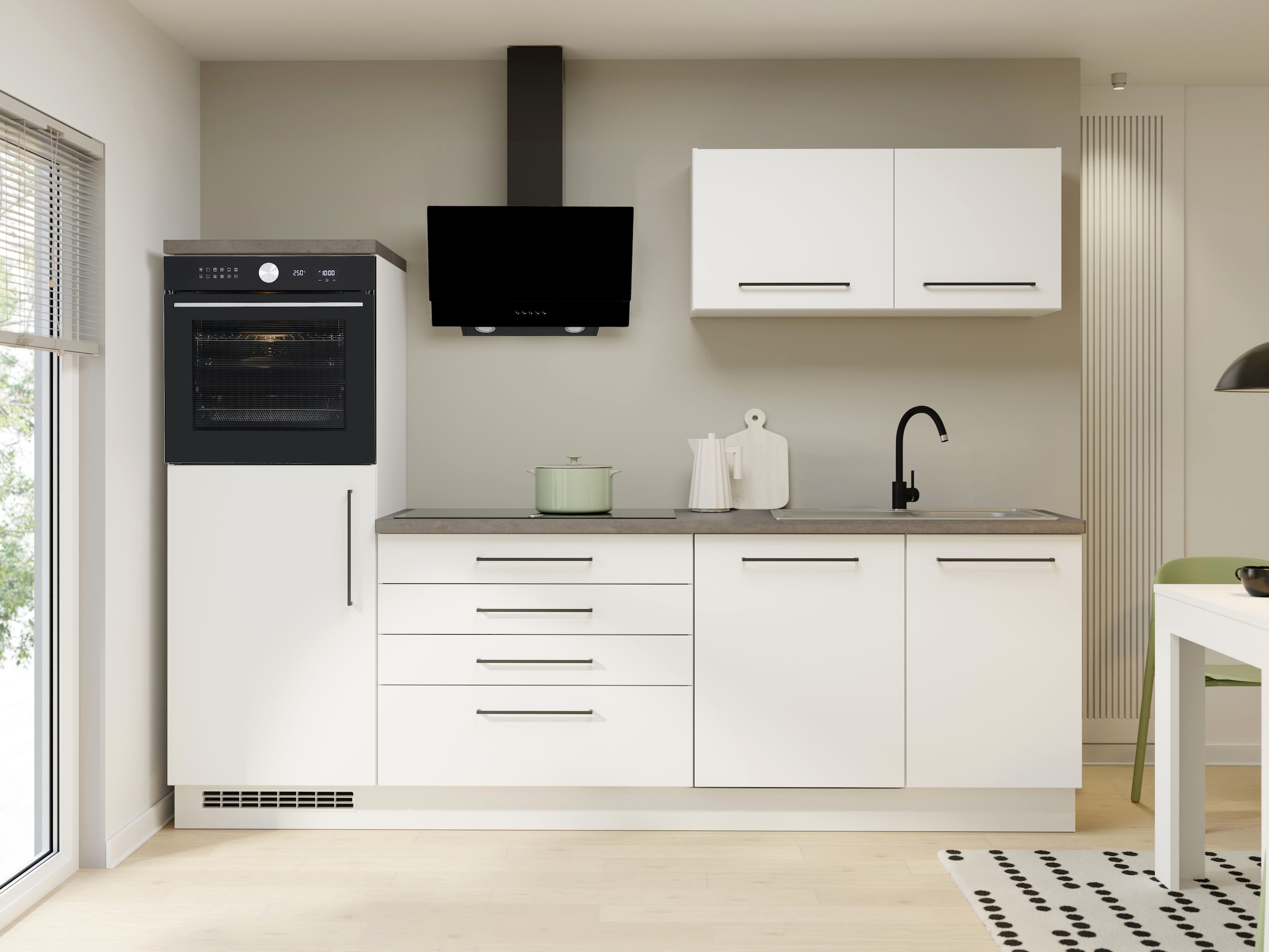 KOCHSTATION Kitchenette »KS-Nova« largeur 260 cm, au choix avec appareils Hanseatic-E
