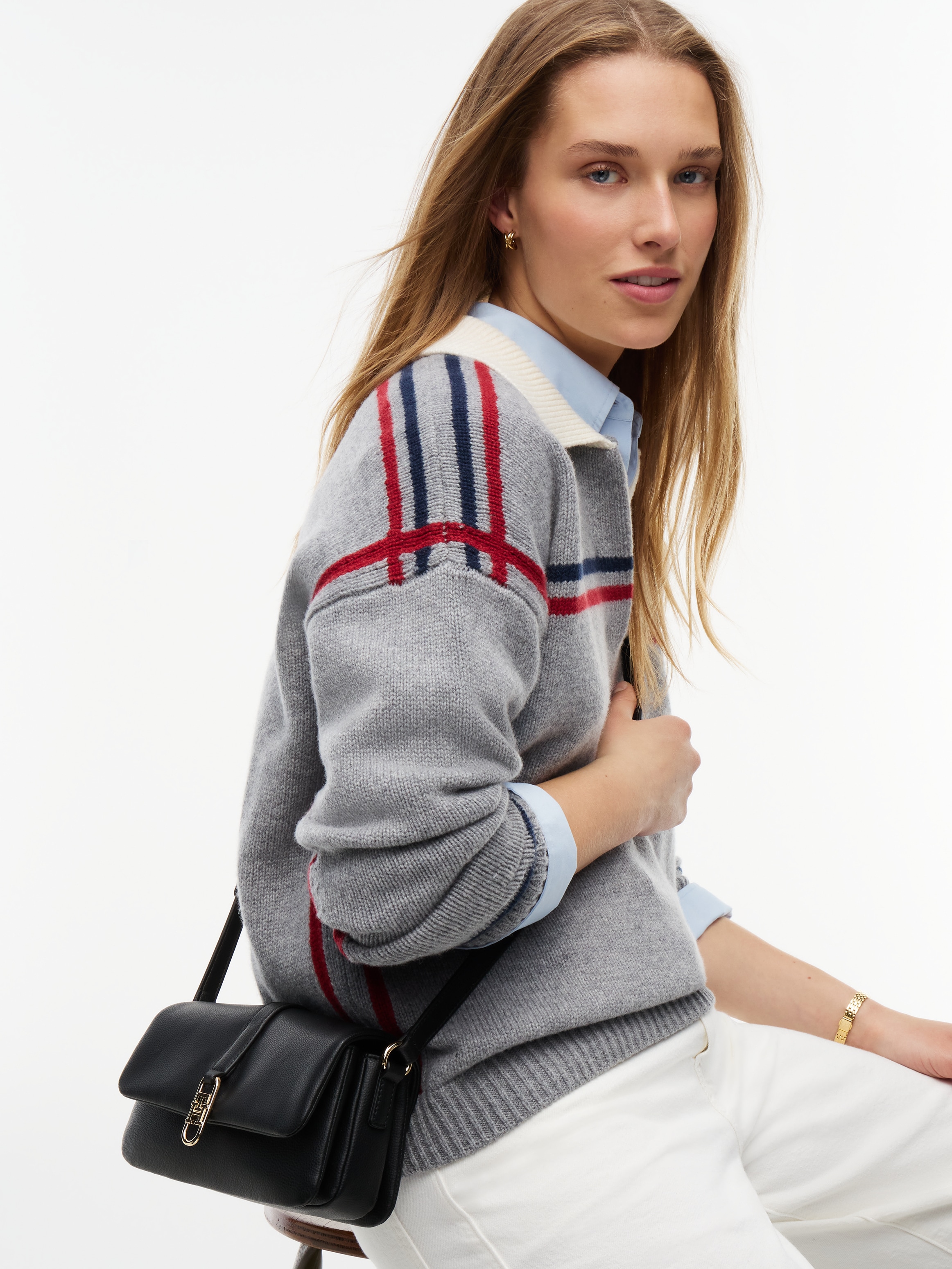 Tommy Hilfiger »TH LIBRE MINI CROSSOVER« sac bandoulière pour femmes, sac à épaule avec fermeture bijou TH