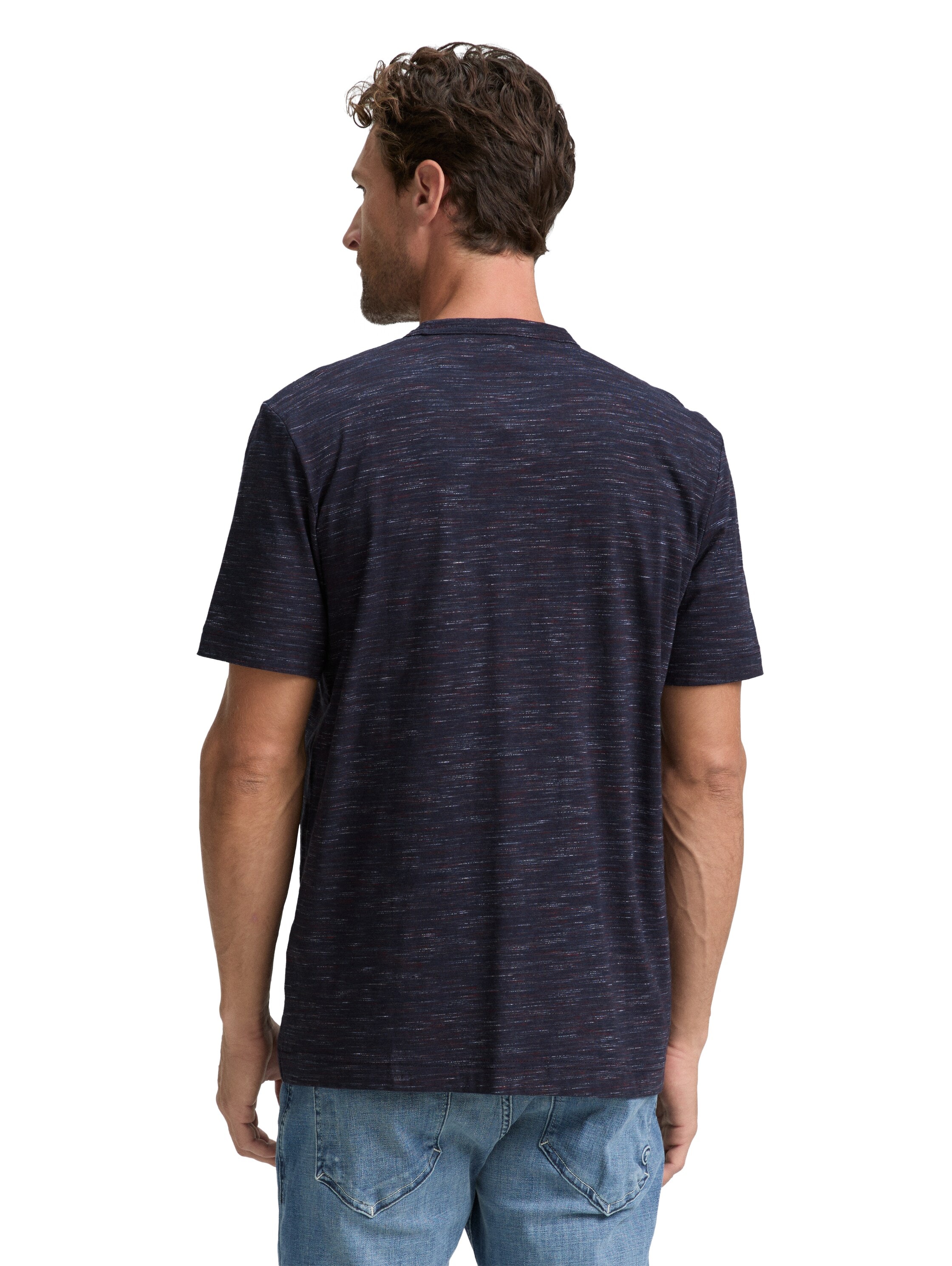 TOM TAILOR Rundhalsshirt, in melierter Optik