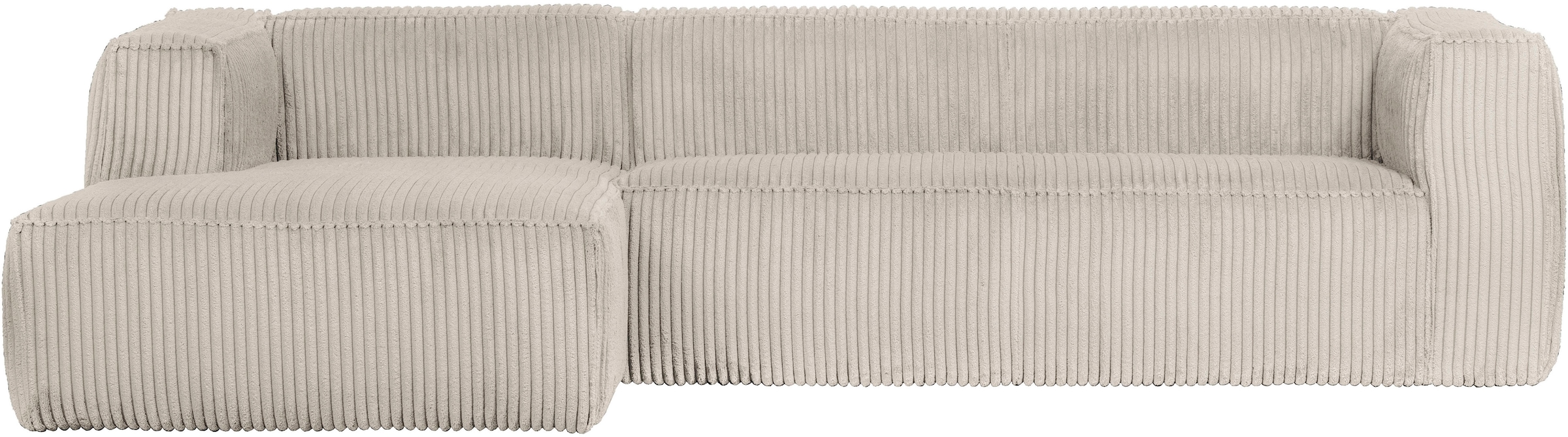 WOOOD Ecksofa »Bean Bezug Links mit hoher Sitzkomfort, H 73 x B 305 x T 96/175 cm« Ripsstoff, Tragkraft 400 kg, Gute Verschleissfestigkeit, pflegeleicht