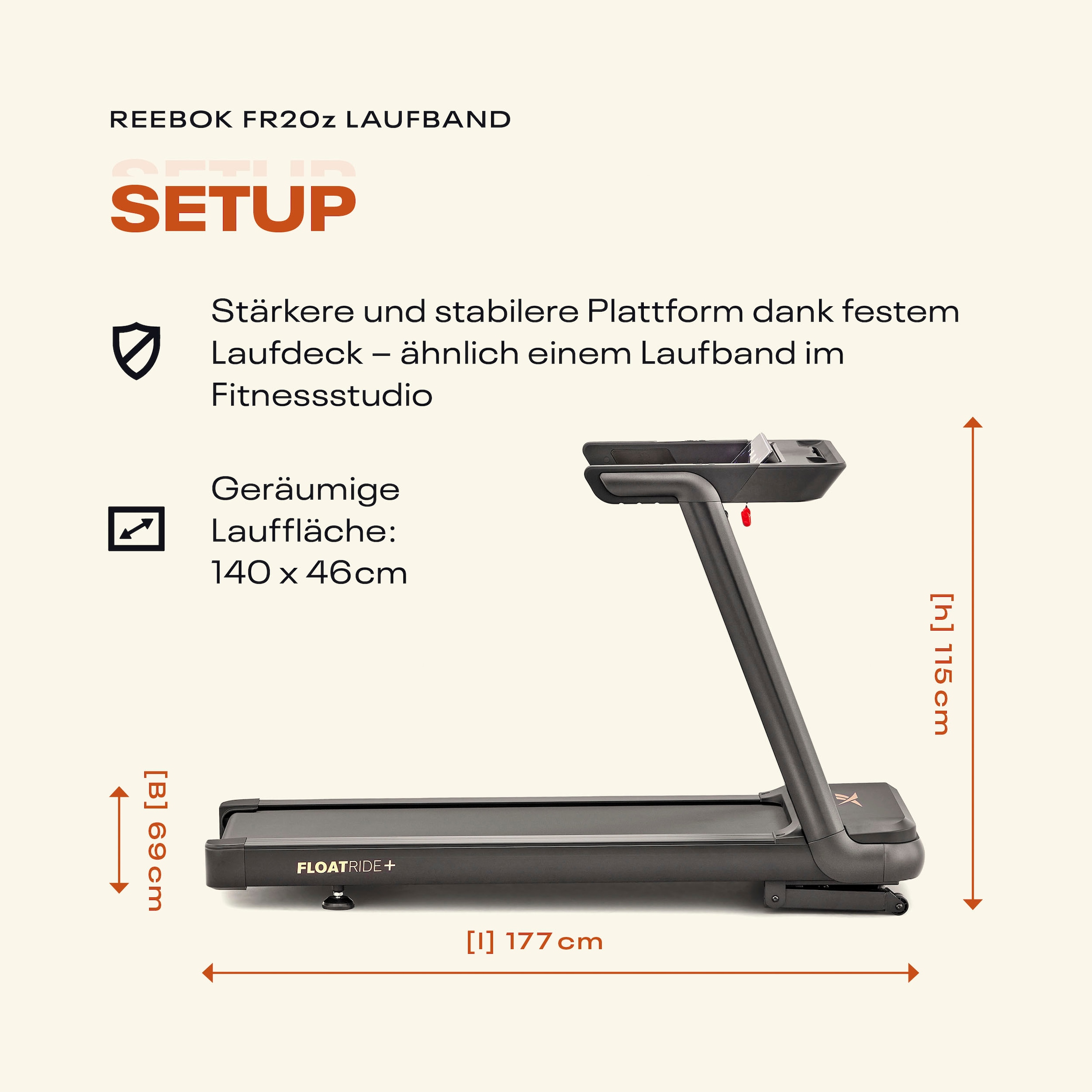 Reebok Laufband »FR20z Floatride«, bis max. 18 km/h