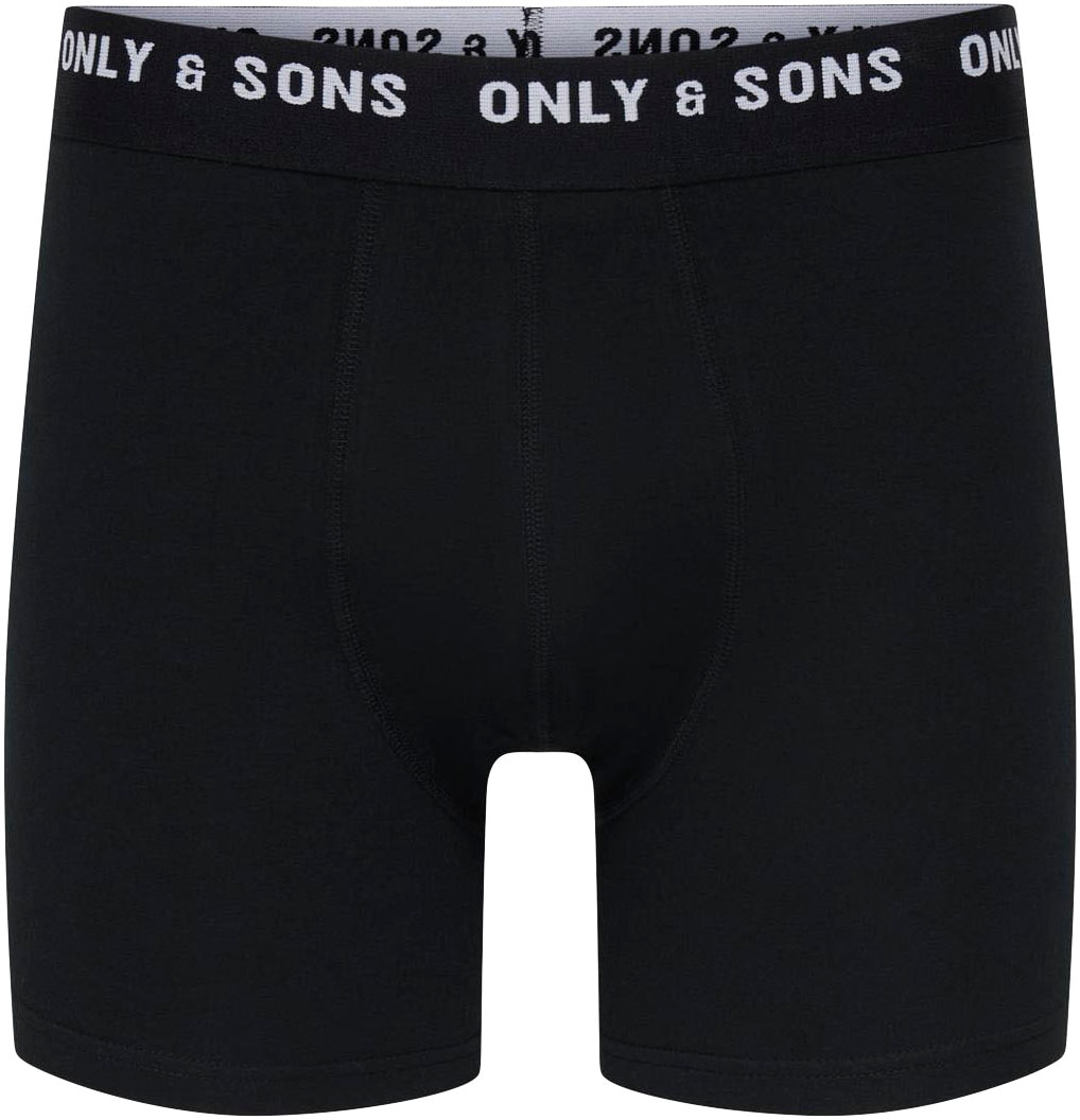 ONLY & SONS Tronc »ONSSUMMER PRINTED BOXER 3-PACK NOOS« Paquet, 3 cuis mélange de coton, bord-côte élastique