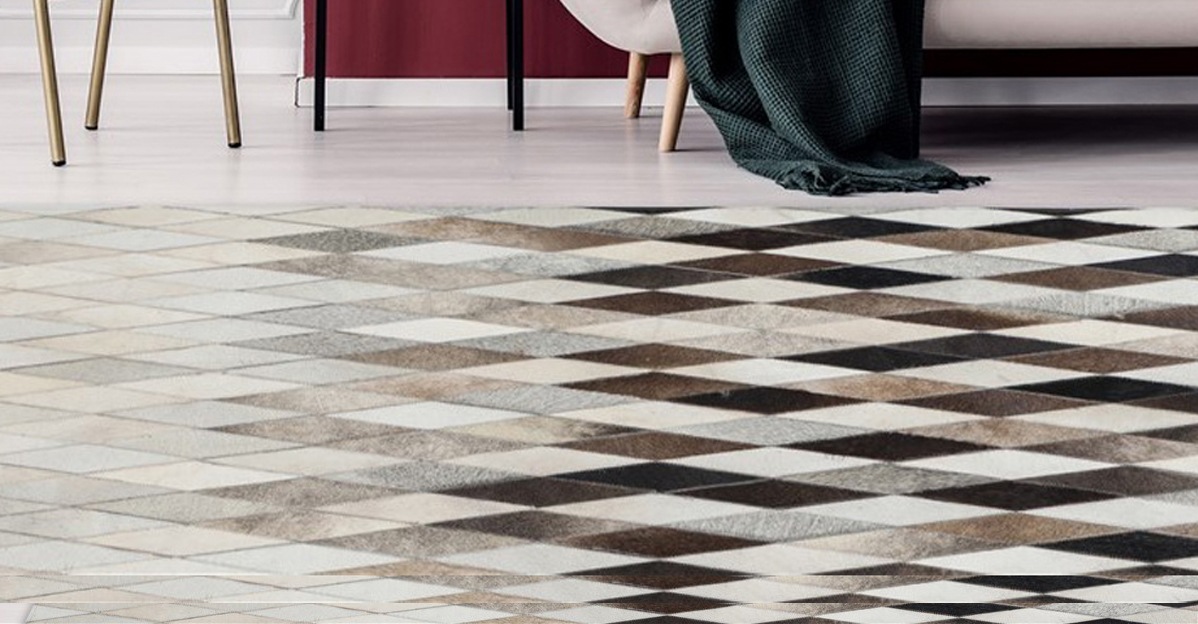 Image of Kayoom Fellteppich "Lavish 510" rechteckig 8 mm Höhe Patchwork-echtes Leder-Fell, Wohnzimmer
