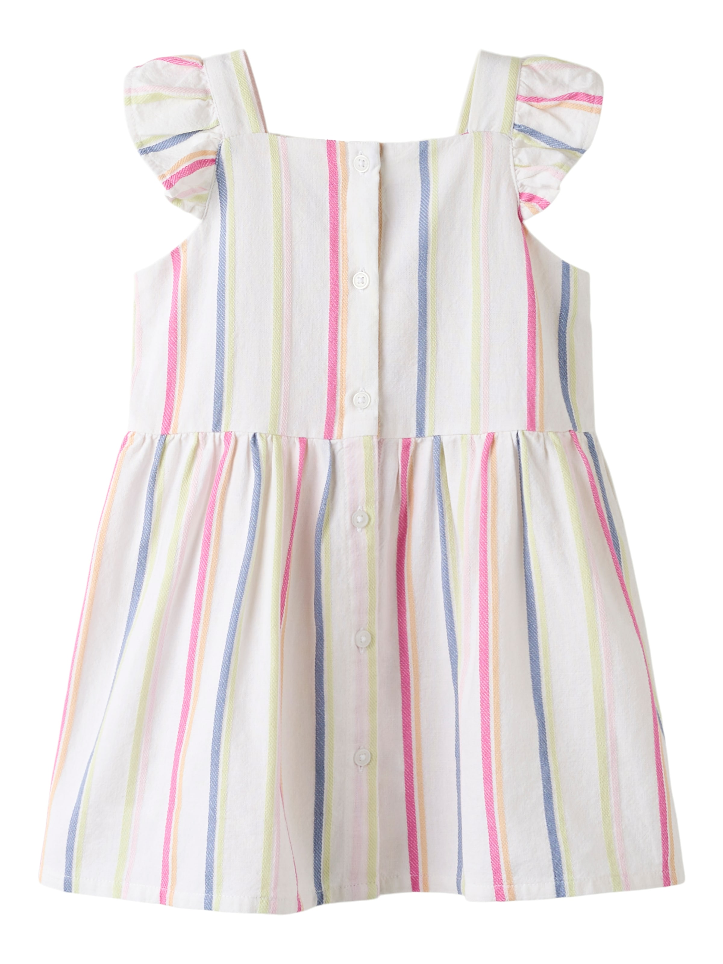 Image of Name It Minikleid "NMFFIMY CAPSL DRESS" mit durchgehender Knopfleiste und im sommerlichen Streifendesign