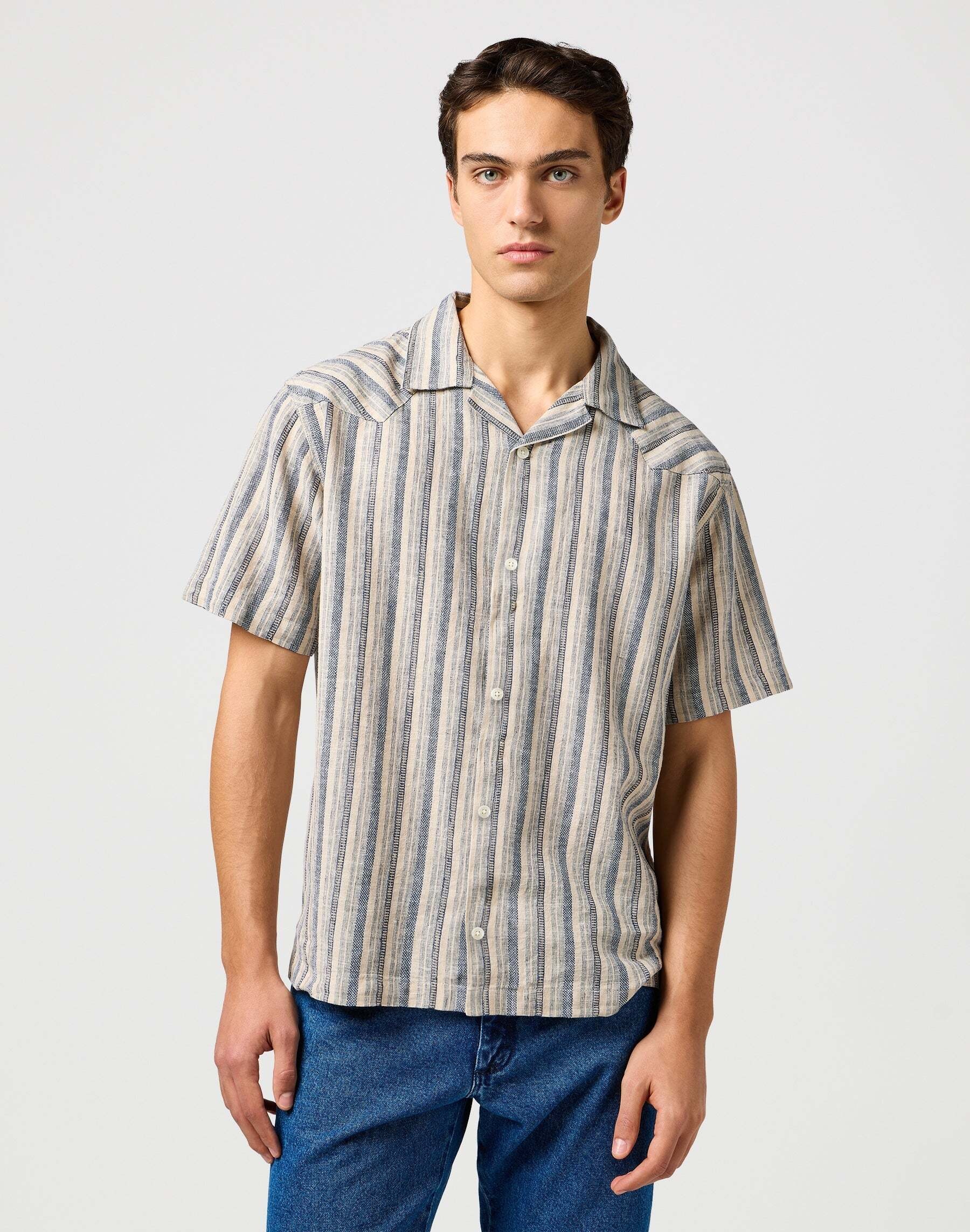 Wrangler Leinenhemd »WRANGLER Leinenhemd Ss W Resort Shirt«