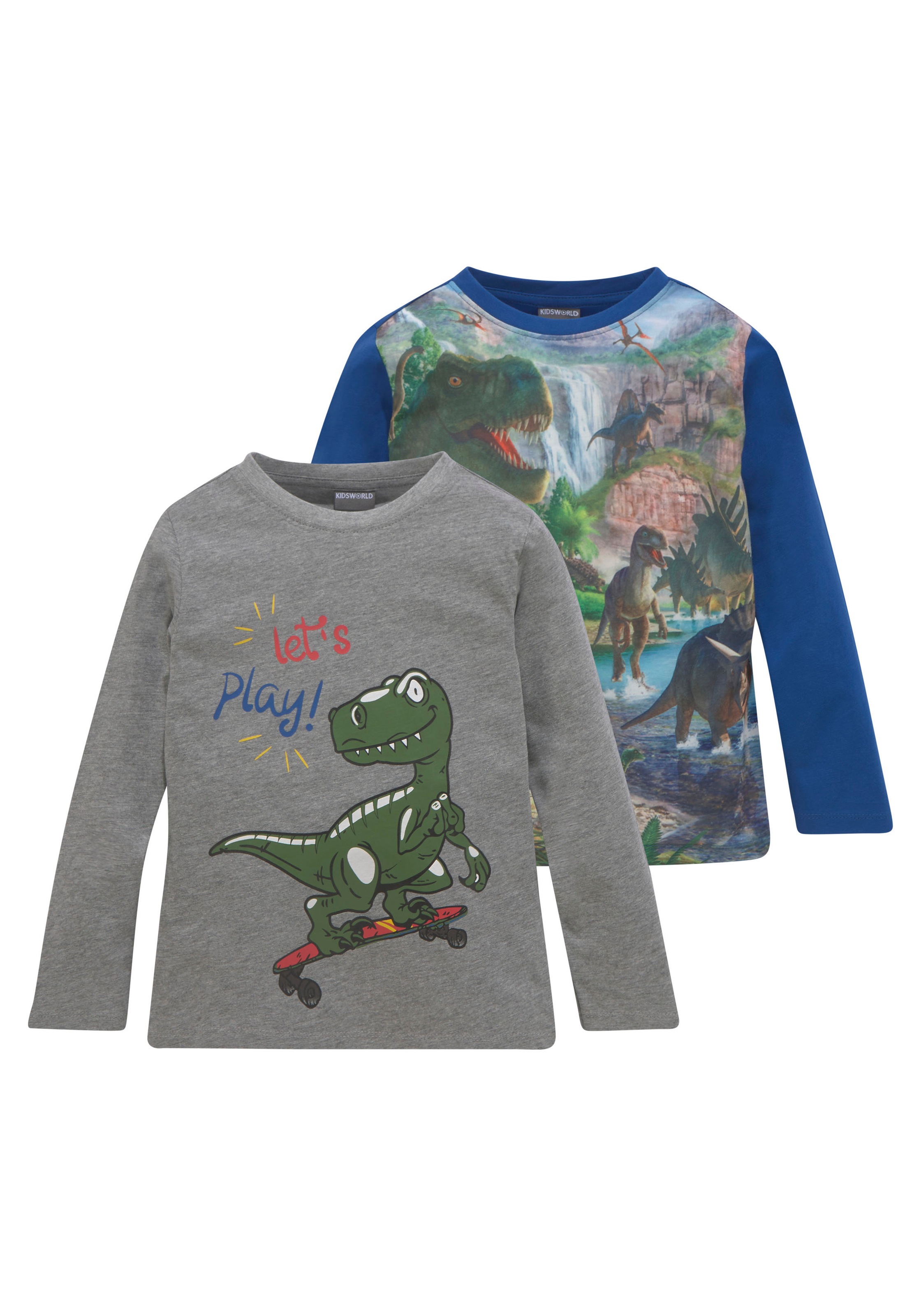 Image of KIDSWORLD Langarmshirt »BIG DINOS«, (Packung, 2 tlg.) bei Ackermann Versand Schweiz