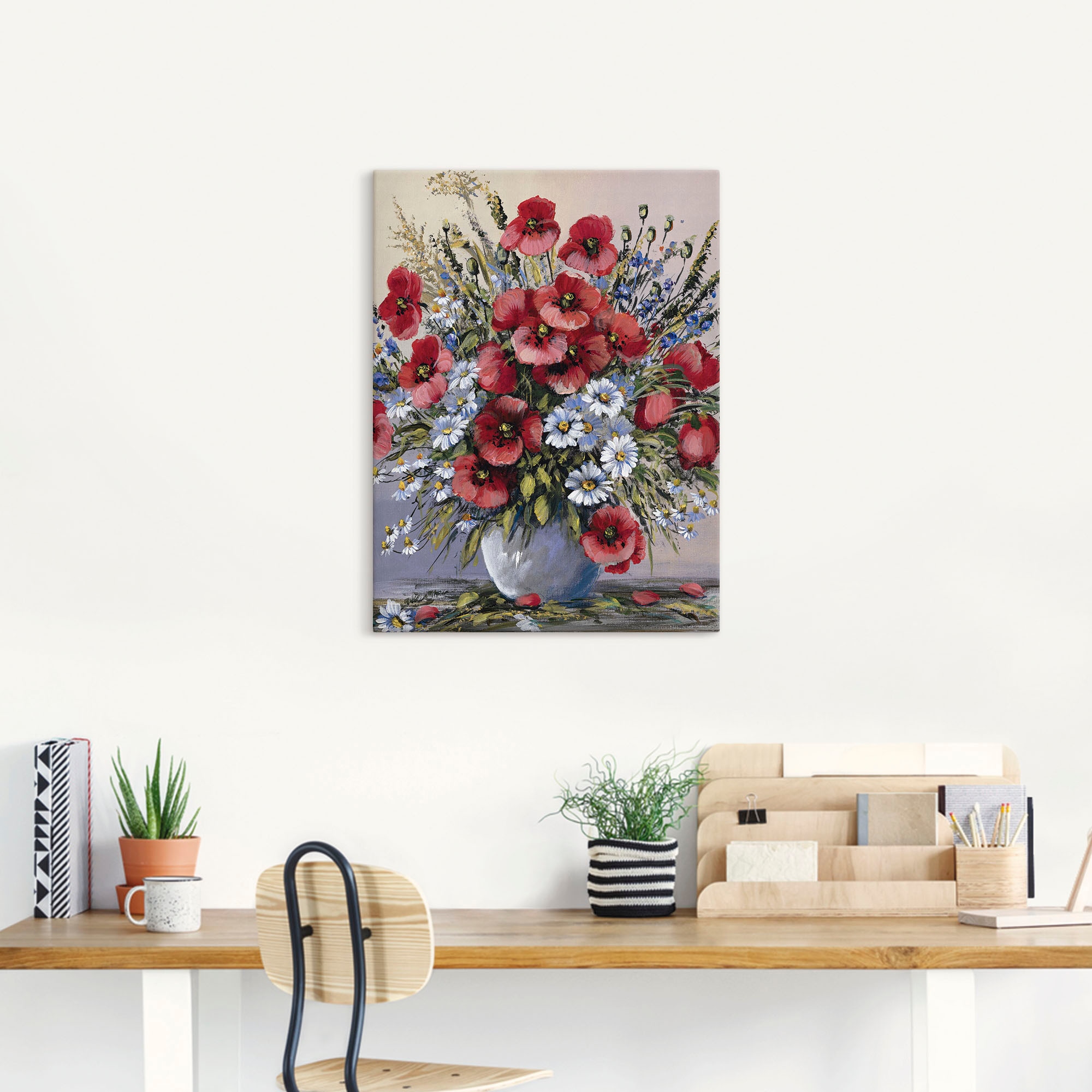 Artland Wandbild »Rote Mohnblumen«, Blumen, (1 St.), als Leinwandbild, Poster, Wandaufkleber in verschied. Grössen