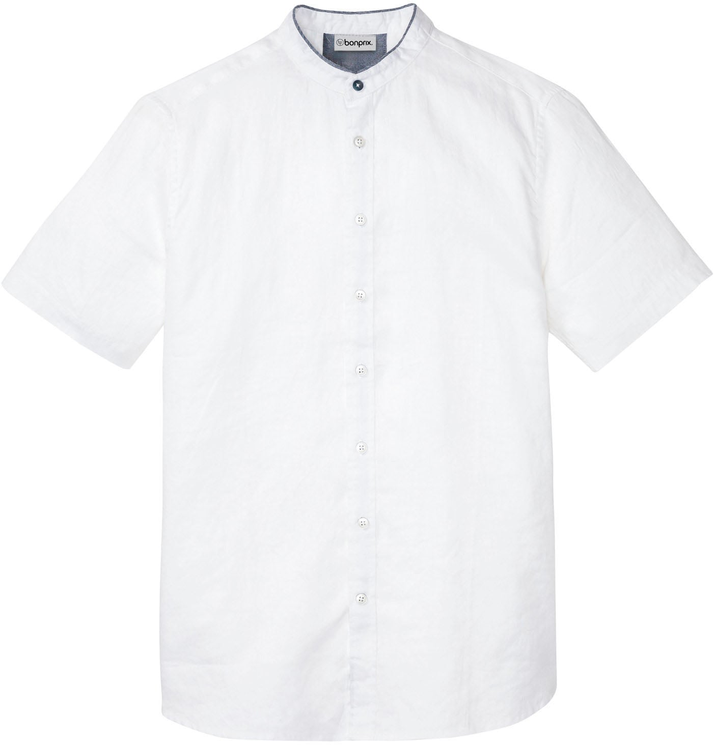 bonprix Chemise à manches courtes »Kurzarmhemd aus reinem Leinen« Regular fit, aus Leinen und Baumwolle, unifarben, mit Stehkragen