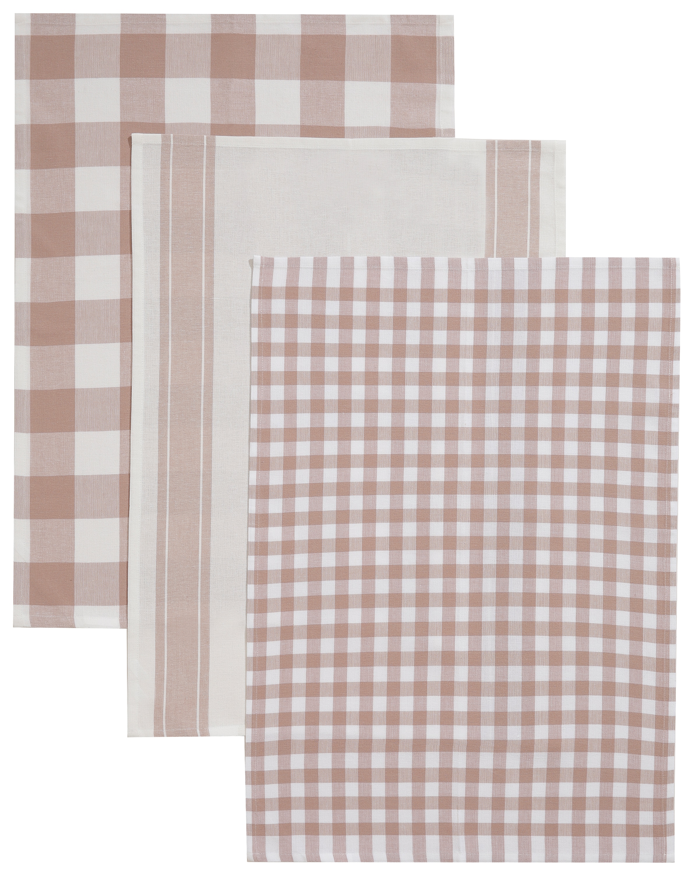 GOODproduct Chiffon à vaisselle »Ravven« 100 % coton, 70 × 50 cm, lot de 3, choix de couleurs, carreaux, rayures