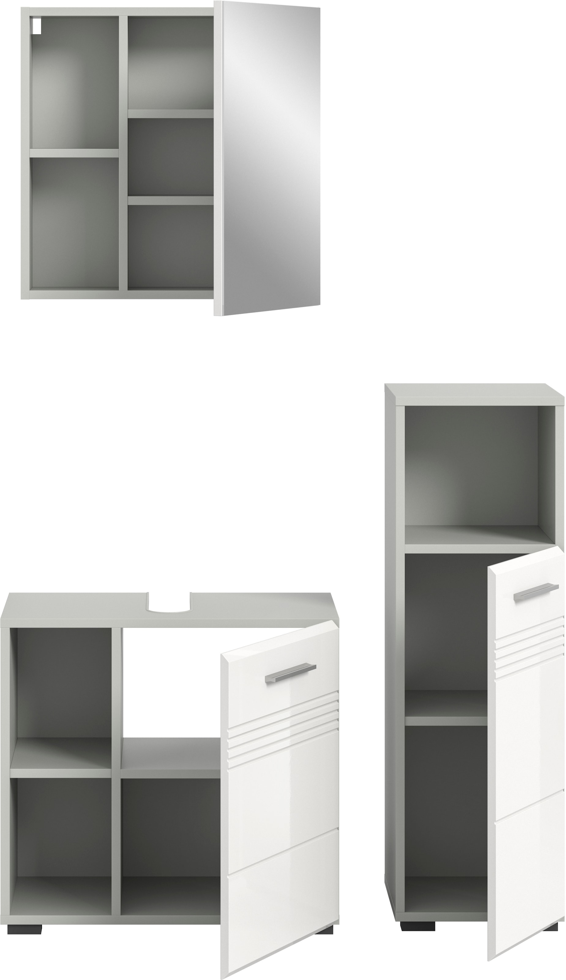 welltime Badmöbel-Set »Calicio, bestehend aus: Waschbeckenunterschrank, Spiegelschrank« 3 Stk. tlg.