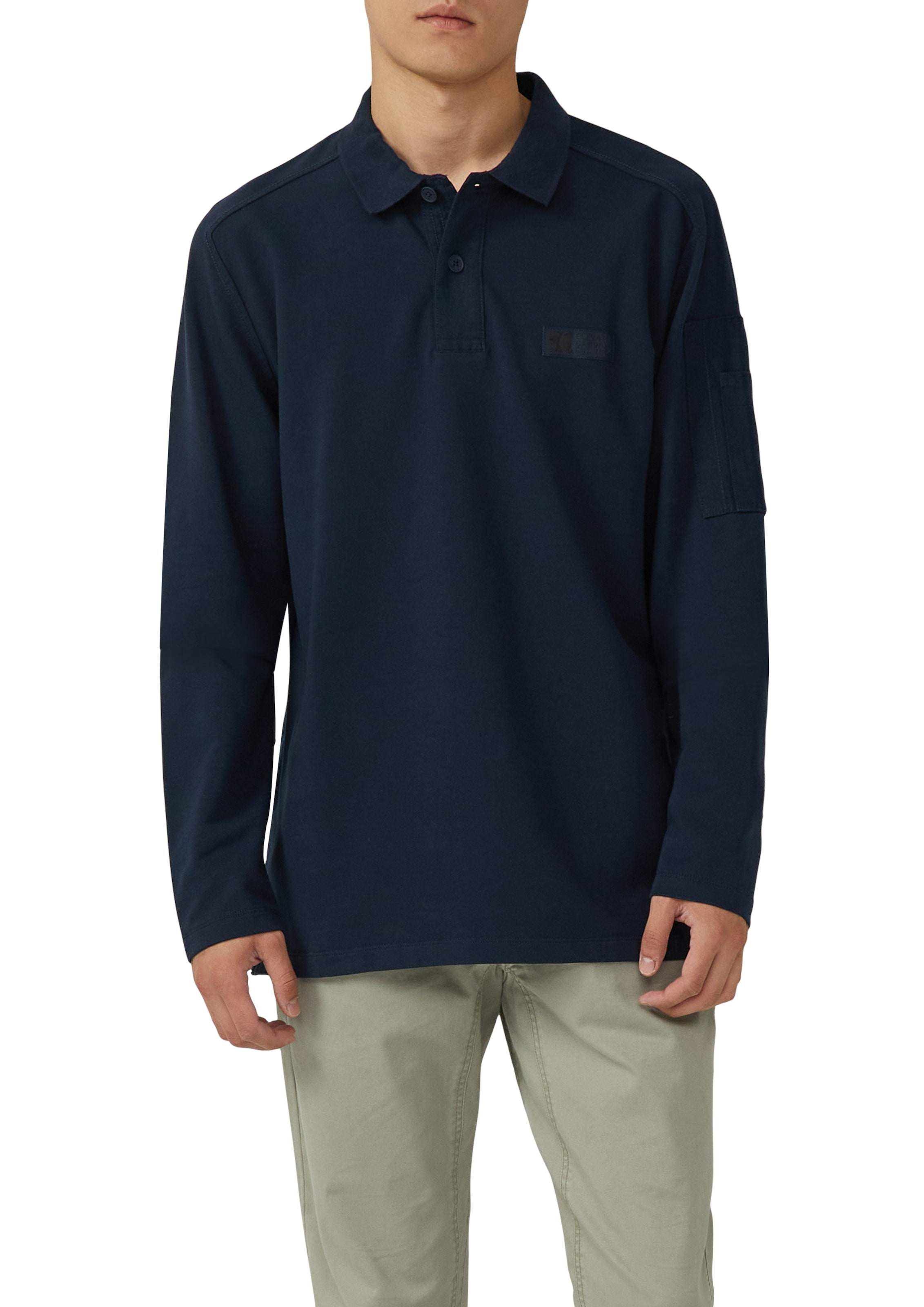 Image of s.Oliver Langarm-Poloshirt mit Logo Stickerei