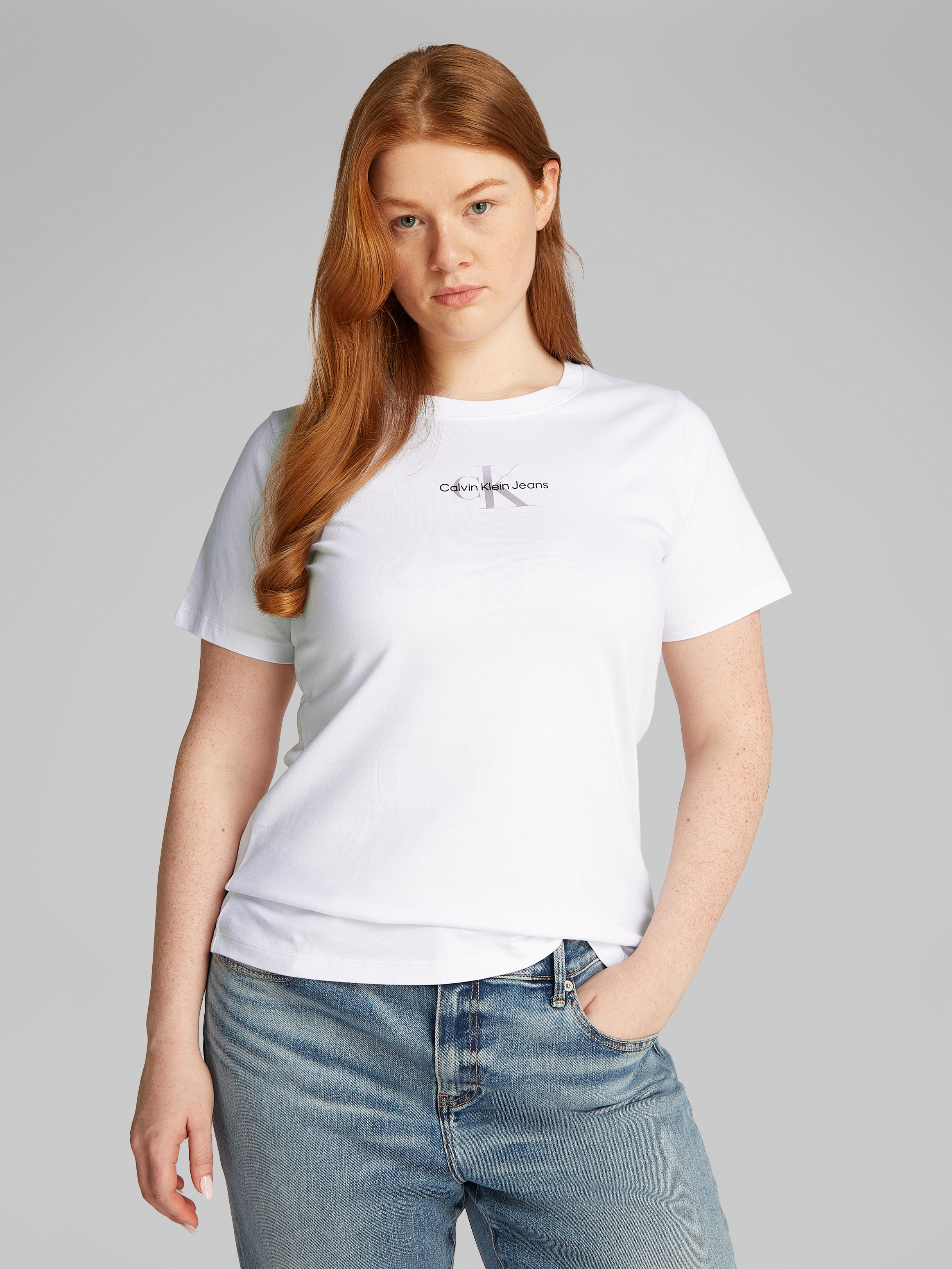 Calvin Klein Jeans Plus T-Shirt »PLUS GRADIENT MONOLOGO SLIM TEE«, in grossen Grössen