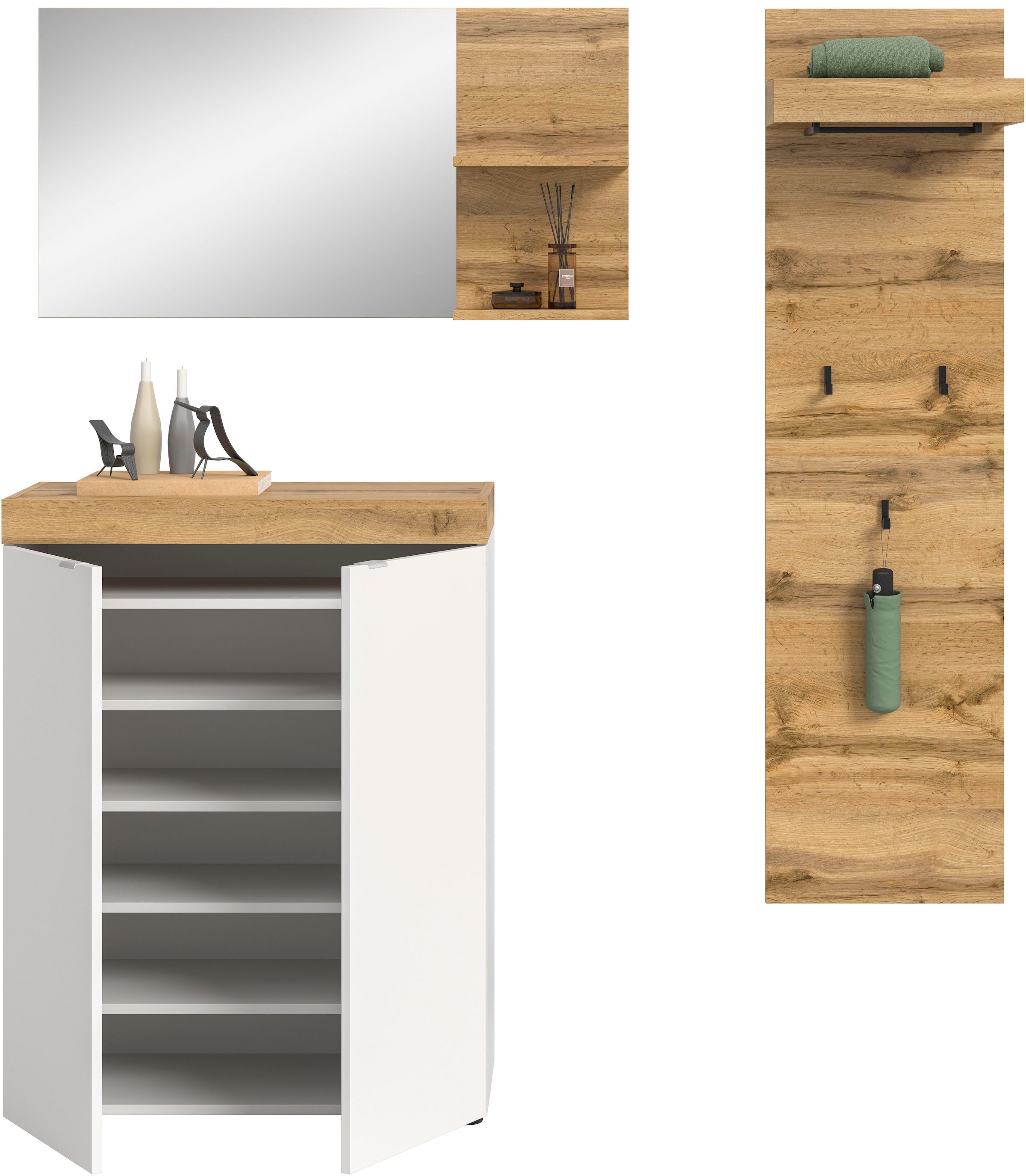 GOODproduct Garderoben-Set »MAMBO II, 3-teilig, hängend oder stehend montierbar« 3 Stk. tlg.