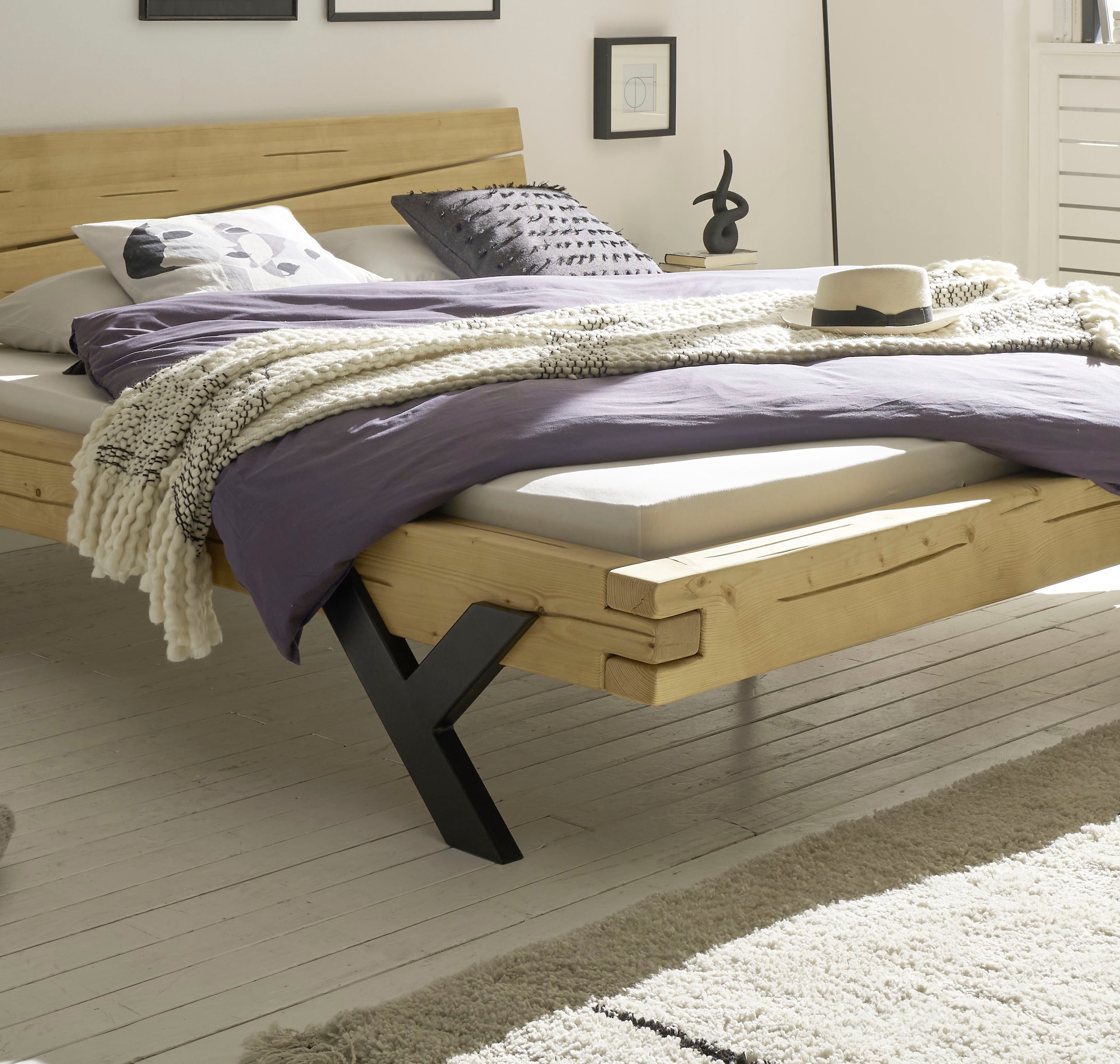 Schlafkontor Massivholzbett »Worb«, 180x200 cm, Bett in Fichte Massivholz geölt