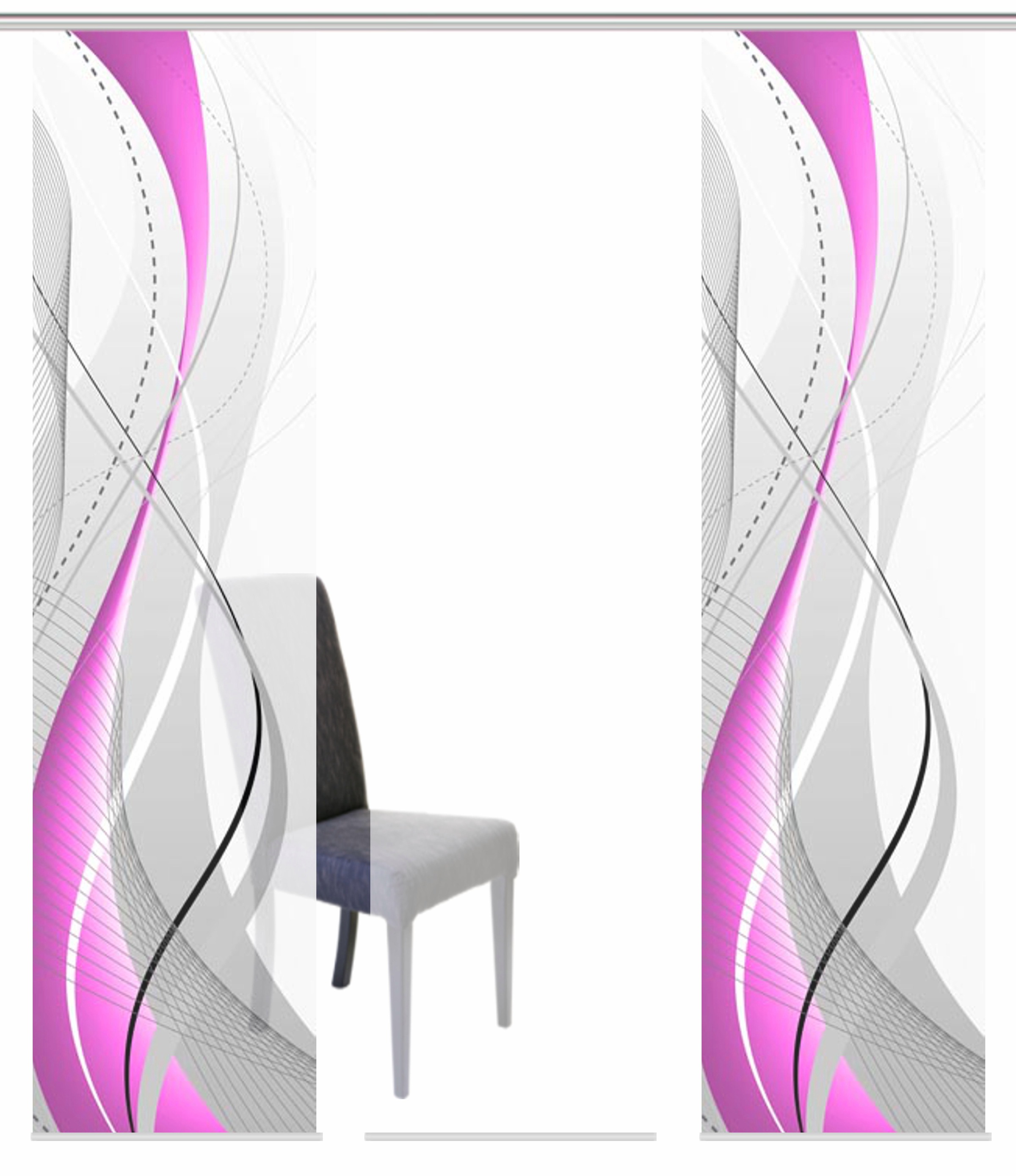 HOME WOHNIDEEN Schiebegardine »WUXi« Klettband 3 Stk. tlg. HxB: 245x60, inkl. Befestigungszubehör