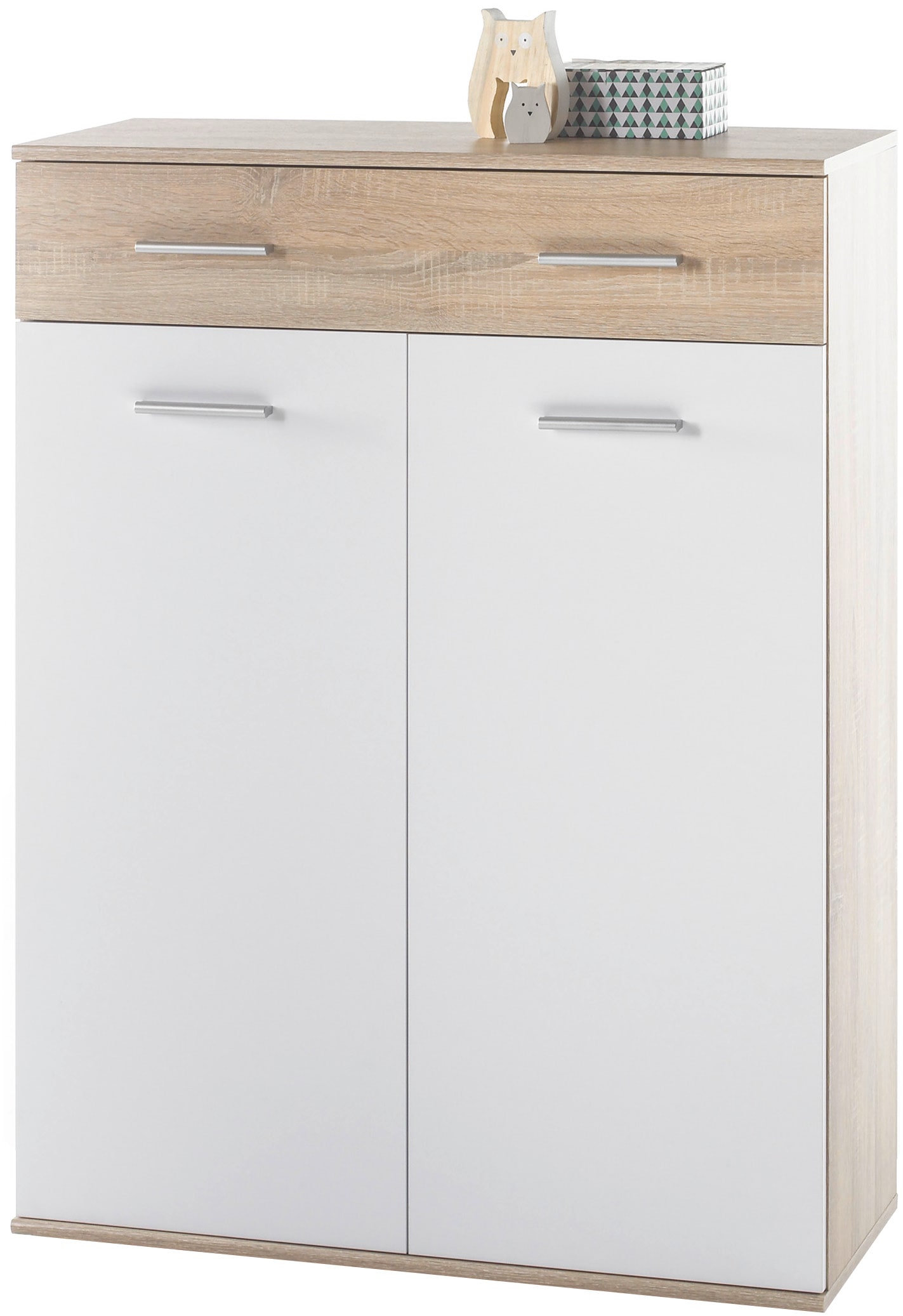 HBZ Schuhschrank »Manolo weiss matt, BxHxT 90x118x35 cm«, (1 St.), Mit 2 Türen, 1 Schubkasten mit 2 Einteilungen, 6 Einlegeböden