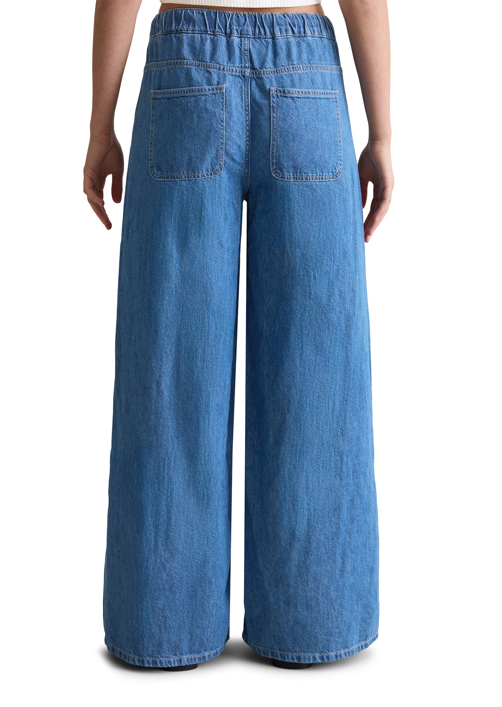 Marc O'Polo DENIM Weite Jeans, High Waist, elastischen Bund mit Tunnelzug, mit Leinenanteil