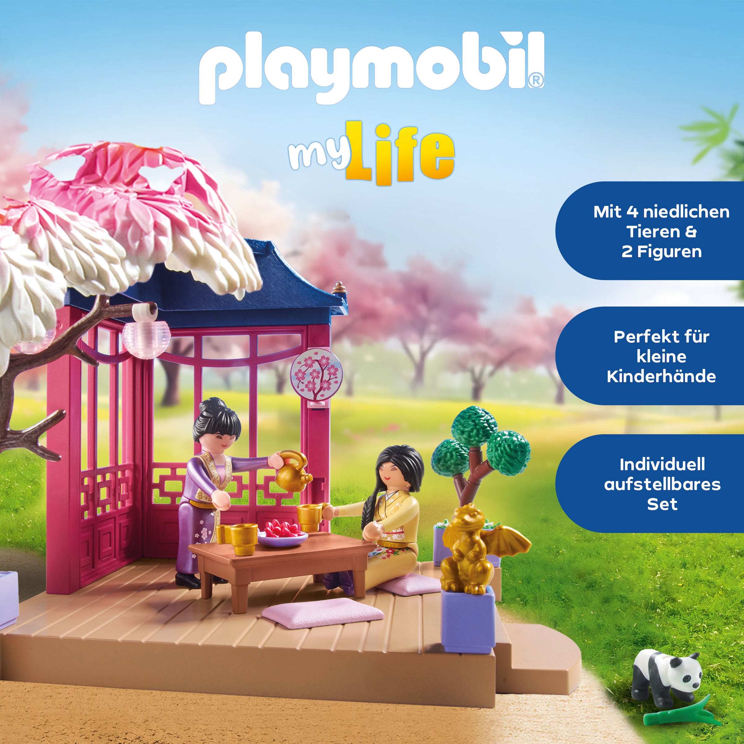 Playmobil® Jeu de construction »Asiatischer Garten mit Pandafütterung (71762), Playmobil My Life« Made in Europe