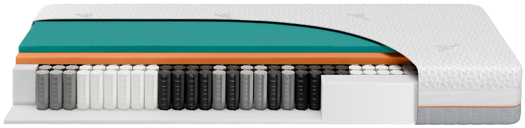 Beka® Matelas à ressorts ensachés »Taschenfederkern Matratze GELTEX® Next Horizon TFK 240« 24 cm hoch Raumgewicht: 43 kg/m³ 420 Federn 1 cuis tlg. couche GELTEX® jusqu'à 6 cm, hauteur 24 cm, RG43, H2, H3 & H4, 90x200 cm