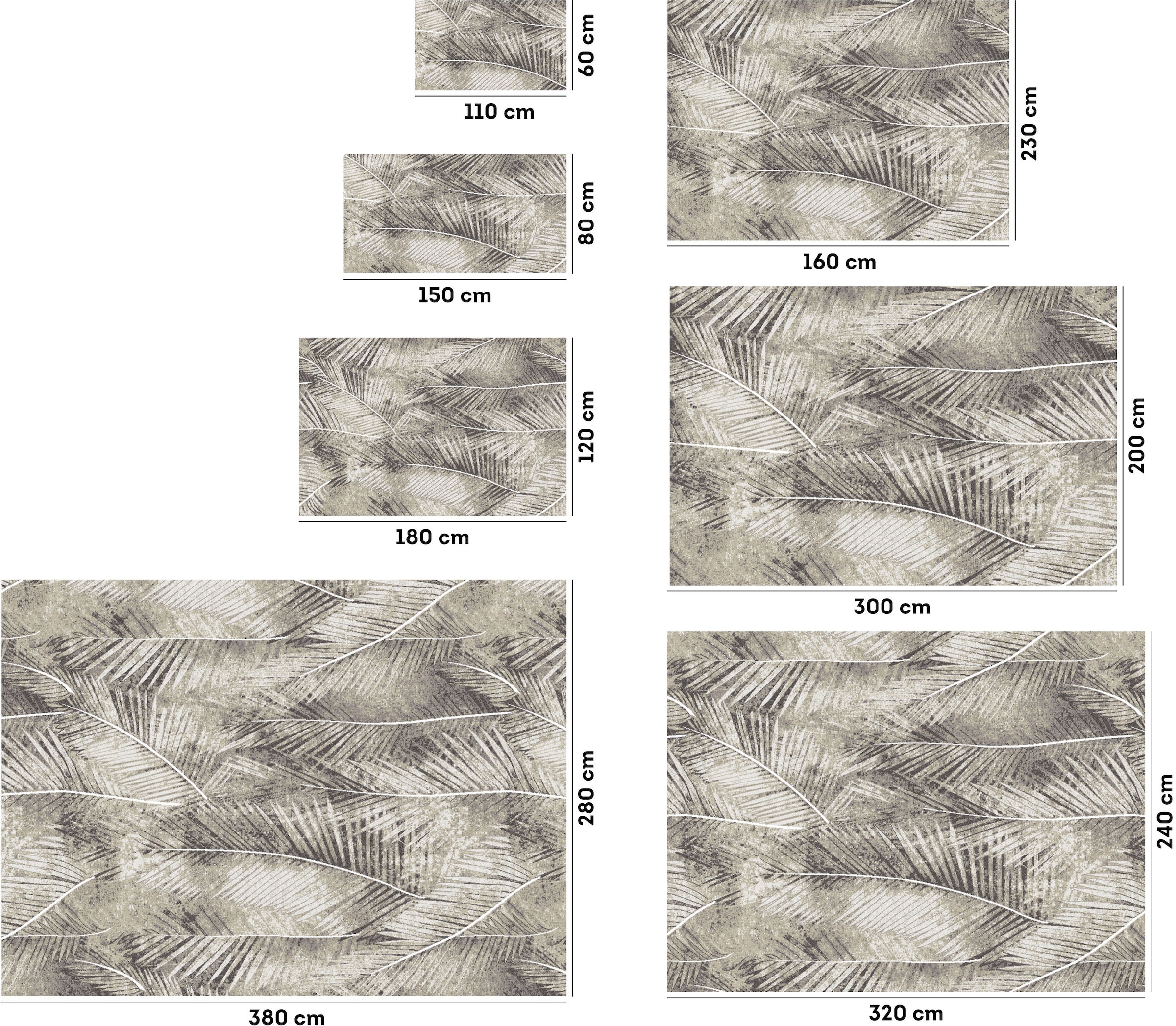 my home Teppich »Kiliv, modernes Blatt Design«, rechteckig, 9 mm Höhe, mit besonders weichem Flor, Kurzflor