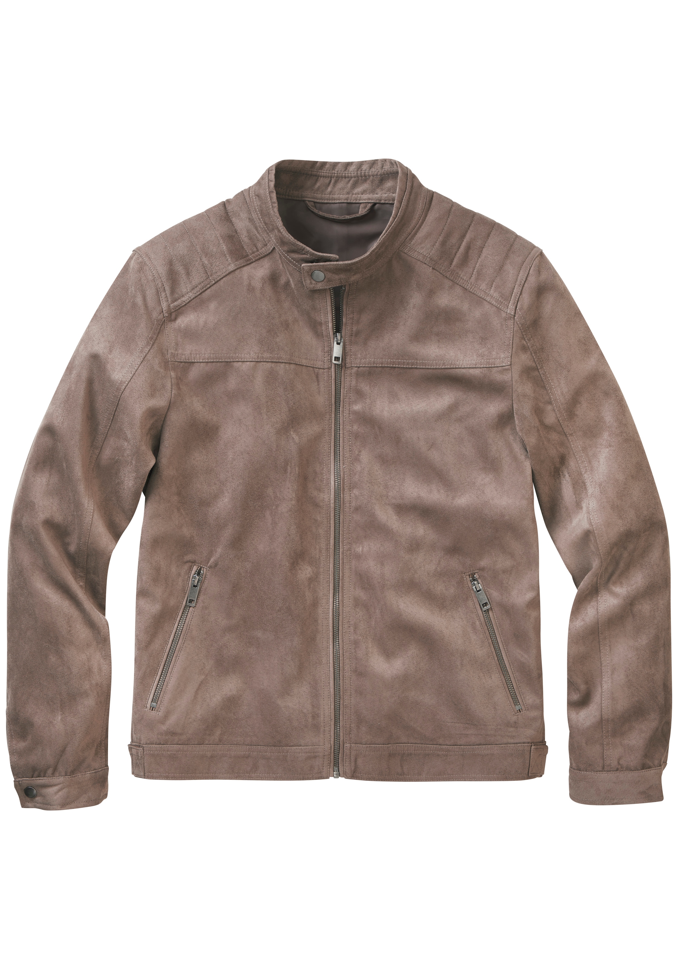 John Devin Bikerjacke », Übergangsjacke in Veloursleder-Optik bis Grösse 5XL« Schultern mit typischer Absteppung