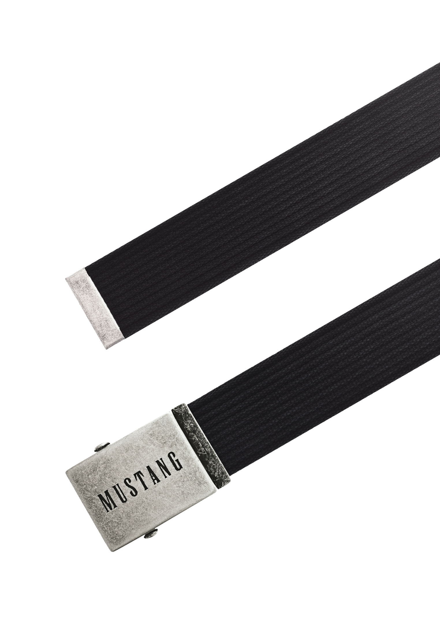 MUSTANG Ceinture en tissu »"Tucker"« avec ruban nervuré lavé, largeur 4 cm, en coton, ajustable