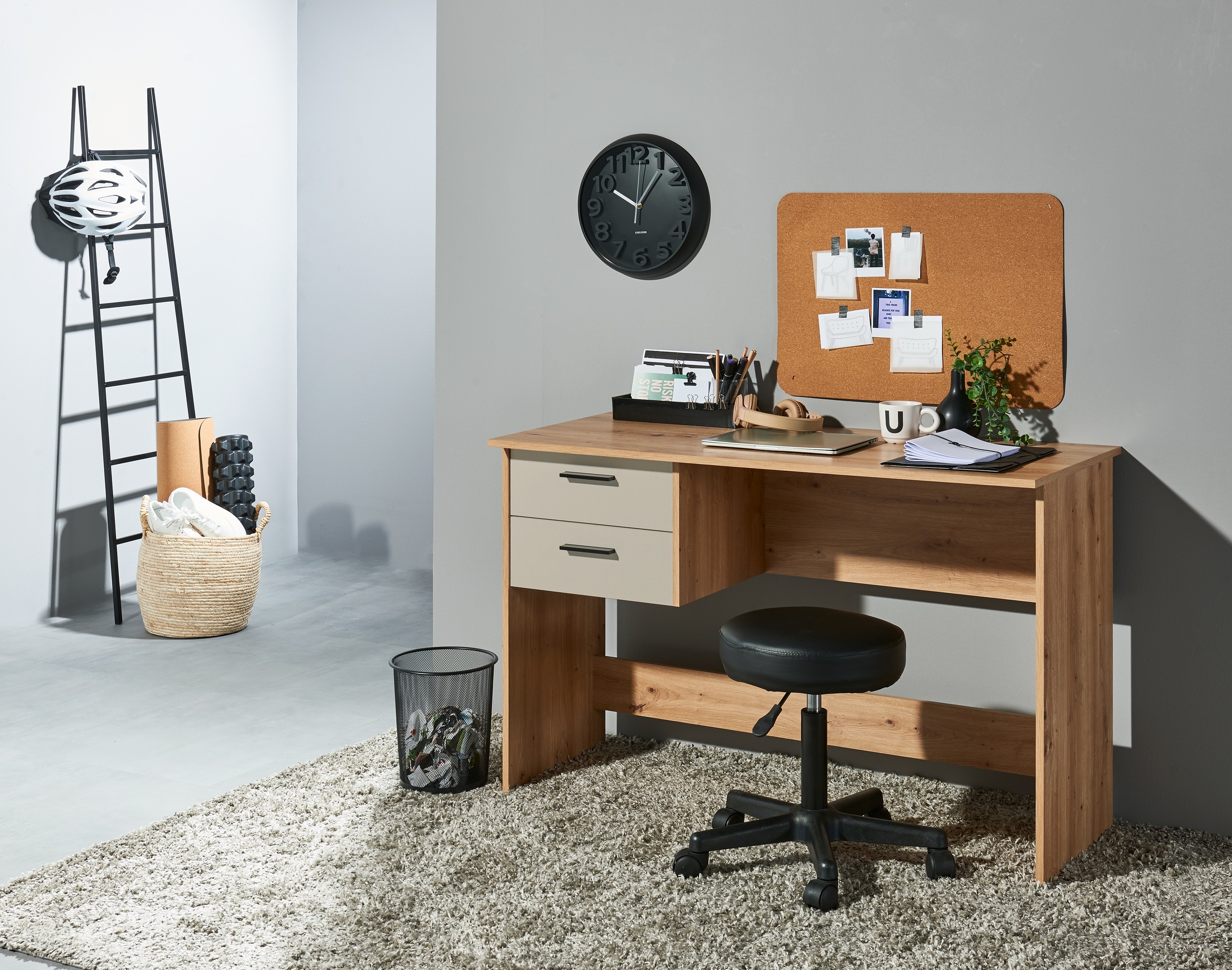 BEGA OFFICE Schreibtisch »BxHxT 120x77x50 cm« 1 Stk. tlg. Breite 120cm, Vollauszug für Schubkästen