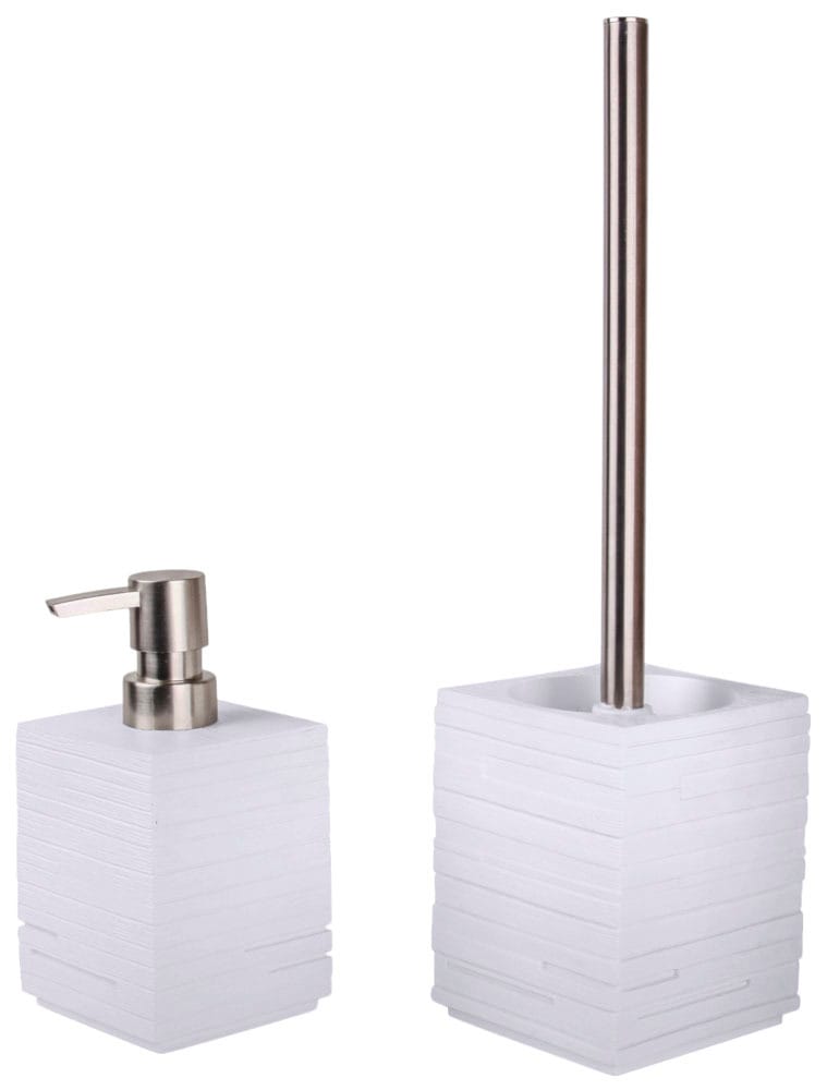 Sanilo Set d'accessoires de salle de bain »Good Feeling« WC-Sitz, Badteppich, Stöpsel, Seifenspender und WC-Bürste