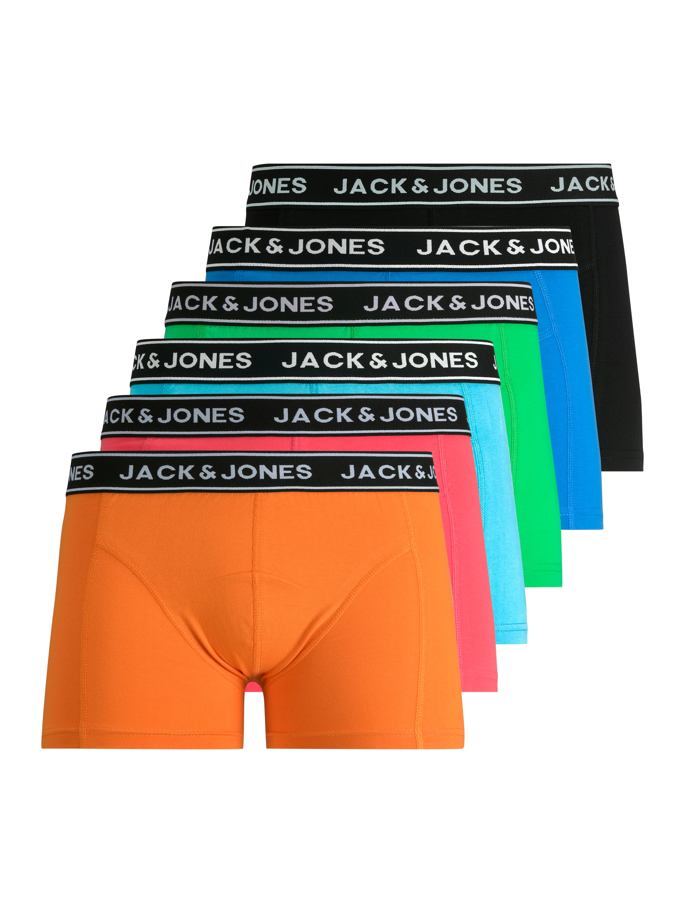Jack & Jones Trunk »JACCRISP im 6er Pack mit Logobund und Stretchkomfort« Packung, 6 Stk. unifarben mit Farbeinsatz, modisch, eng anliegend, Baumwollmischung
