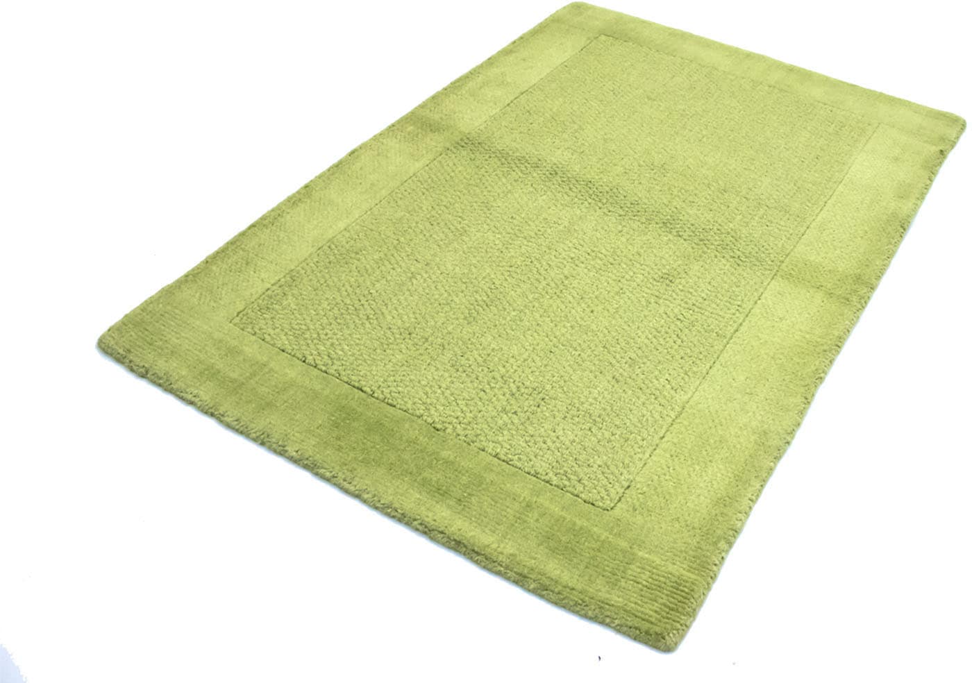Wollteppich »Gabbeh Teppich handgetuftet grün«, rechteckig, Kurzflor